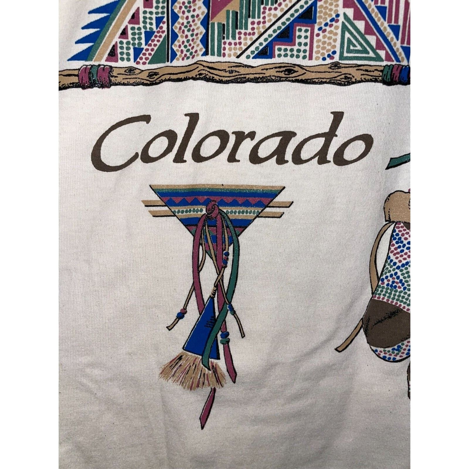 Jerzees 90s CO Colorado Native American Mocassin Shoes Art Shirt L Size US L / EU 52-54 / 3 - 4 Thumbnail