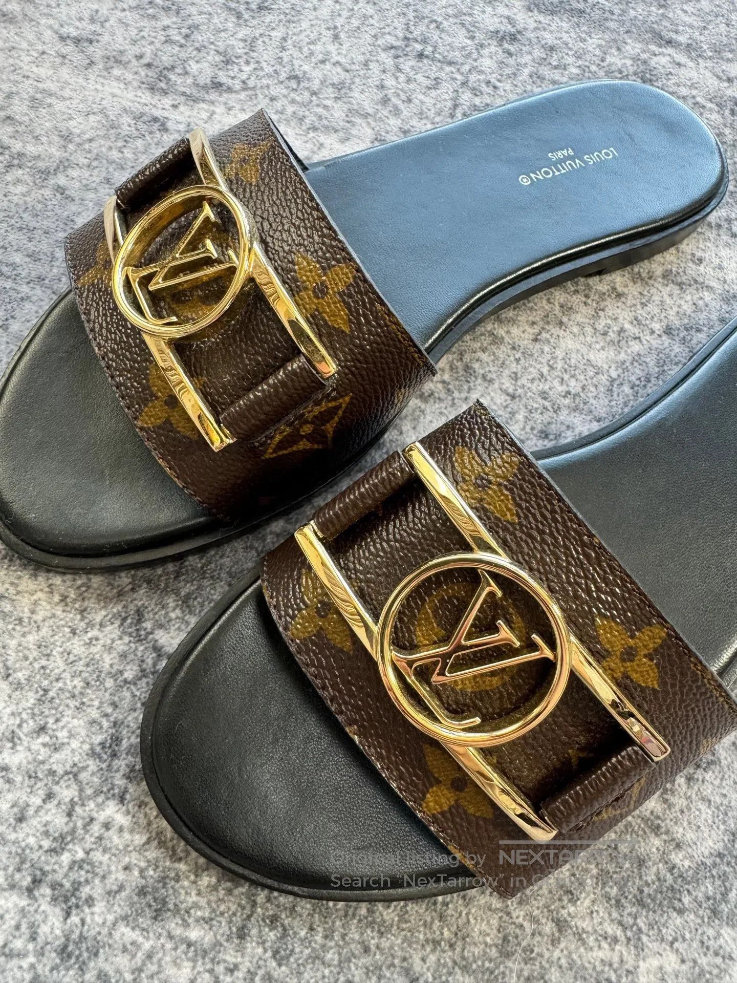Louis Vuitton Louis Vuitton Daphne Gold Buckle Flat Sandals| Size US 6.5 / IT 36.5 - 4 Thumbnail