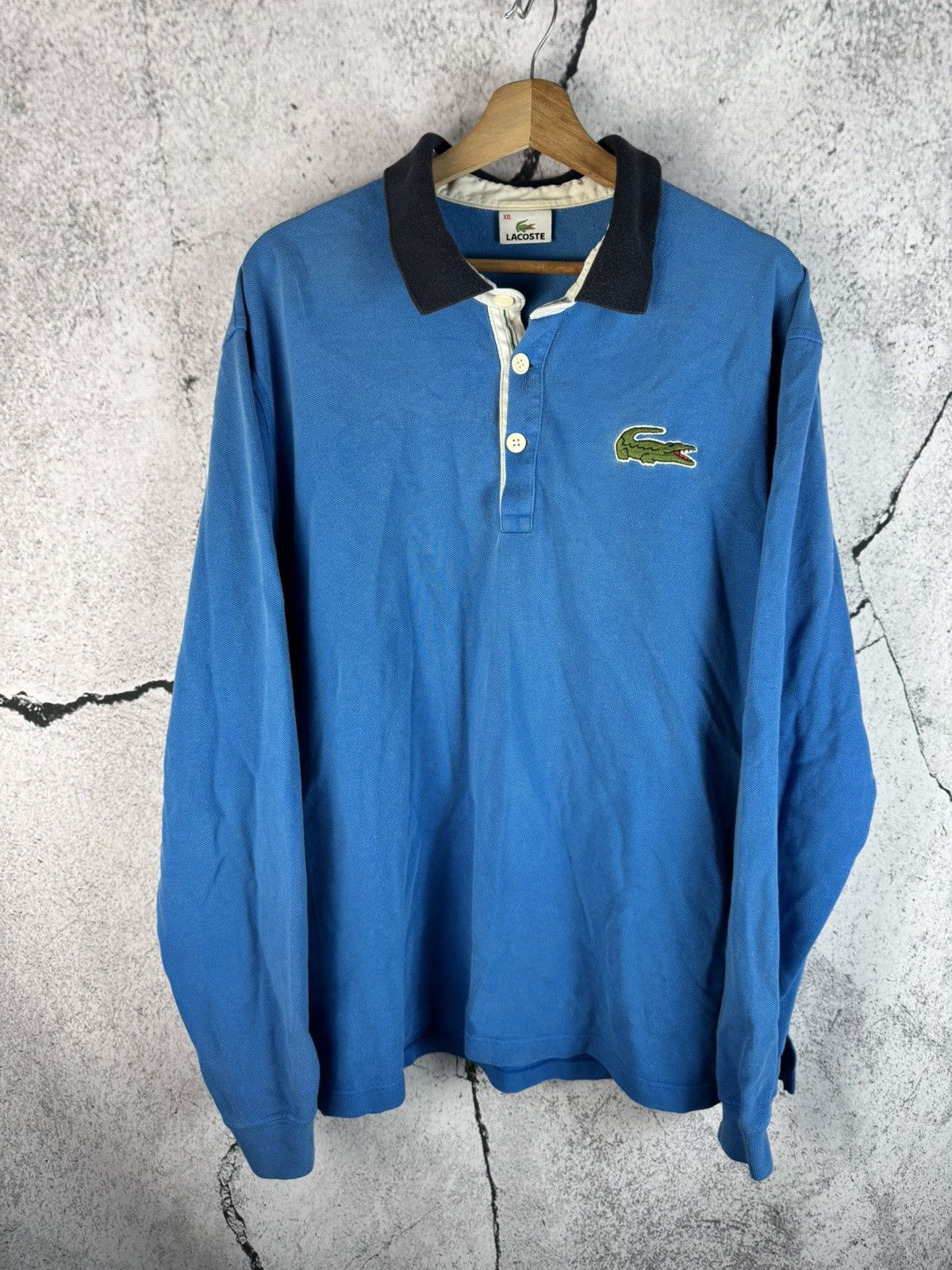 Lacoste Vintage Lacoste Long Sleeve Polo T Size US XXL / EU 58 / 5 - 1 Thumbnail