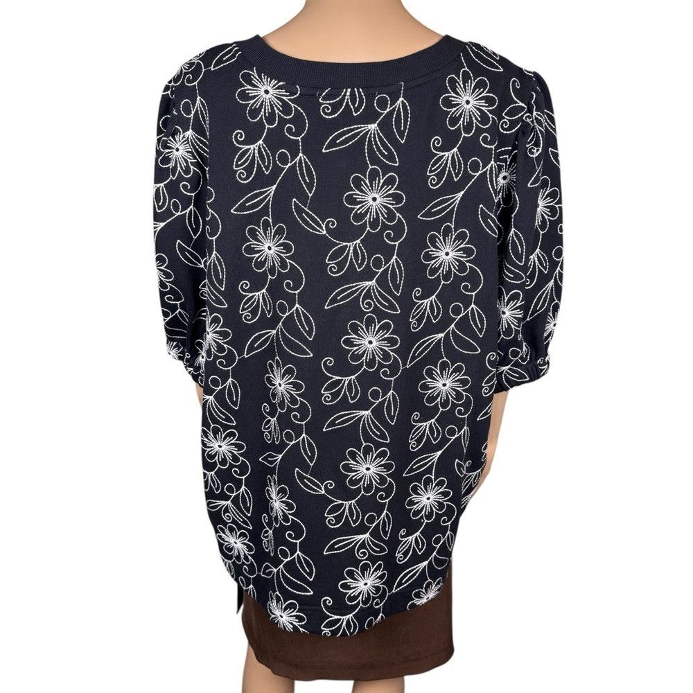 Other NWT New Jane And Delancey Black Floral Embroidery Puff Shor Size XL / US 12-14 / IT 48-50 - 4 Thumbnail