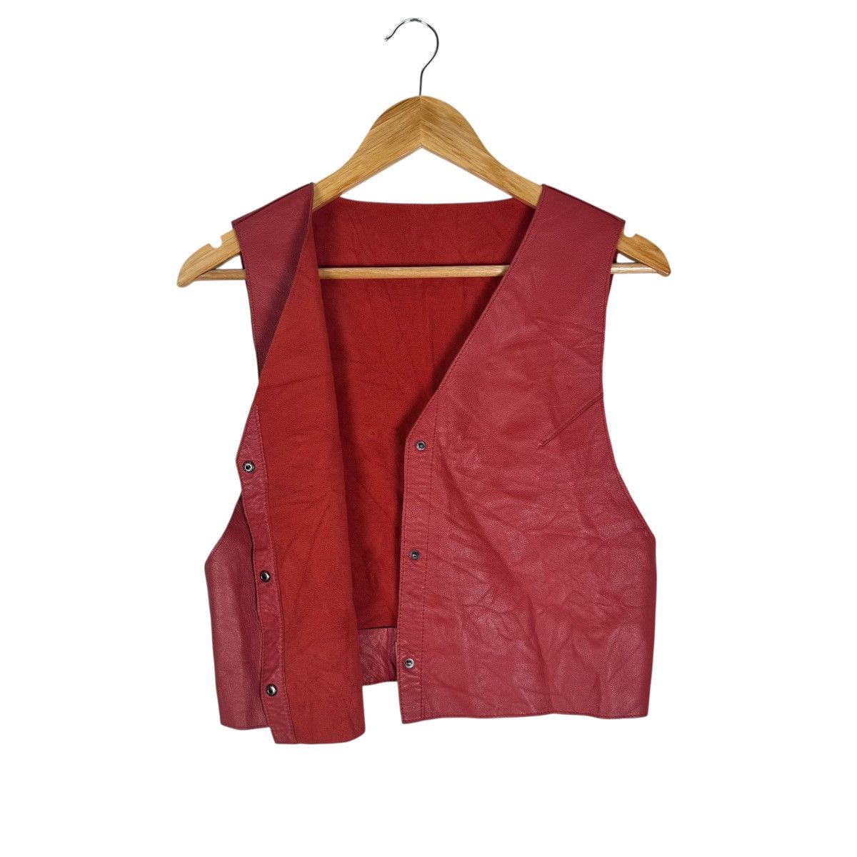 Hiroko Koshino Homme 🌟HIROKO KOSHINO TRUNK SHEEP SKIN RED LEATHER VEST Size M / US 6-8 / IT 42-44 - 7 Thumbnail
