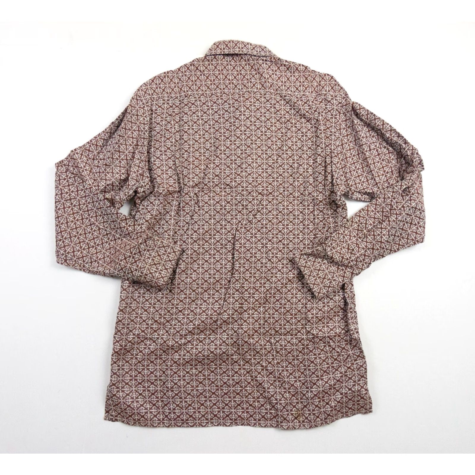 Ermenegildo Zegna VINTAGE Ermenegildo Zegna Men's Button-Down Shirt Long Sleeve Collared Casual Business Formal Travel Brown Cotton Large Mens Size US L / EU 52-54 / 3 - 5 Thumbnail