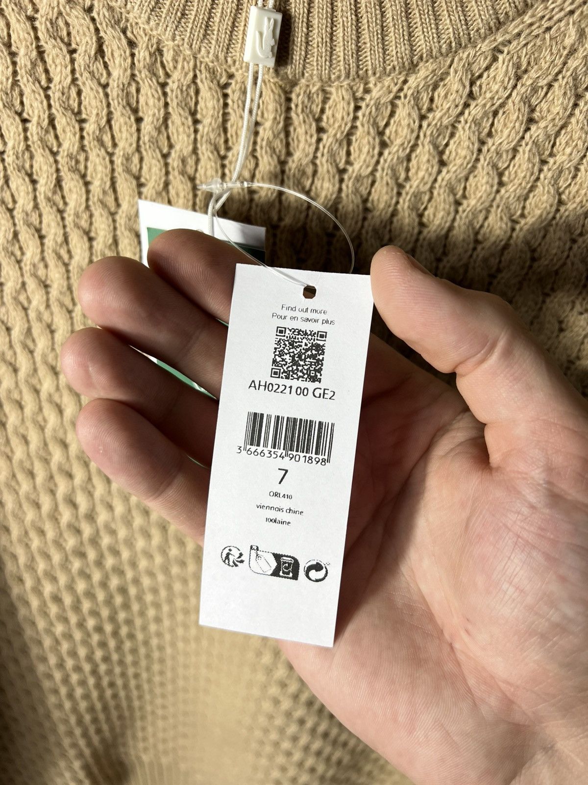 Lacoste 🔥 Lacoste Cable Knit Wool Sweater — FR 7 / XXL Size US XXL / EU 58 / 5 - 14 Thumbnail