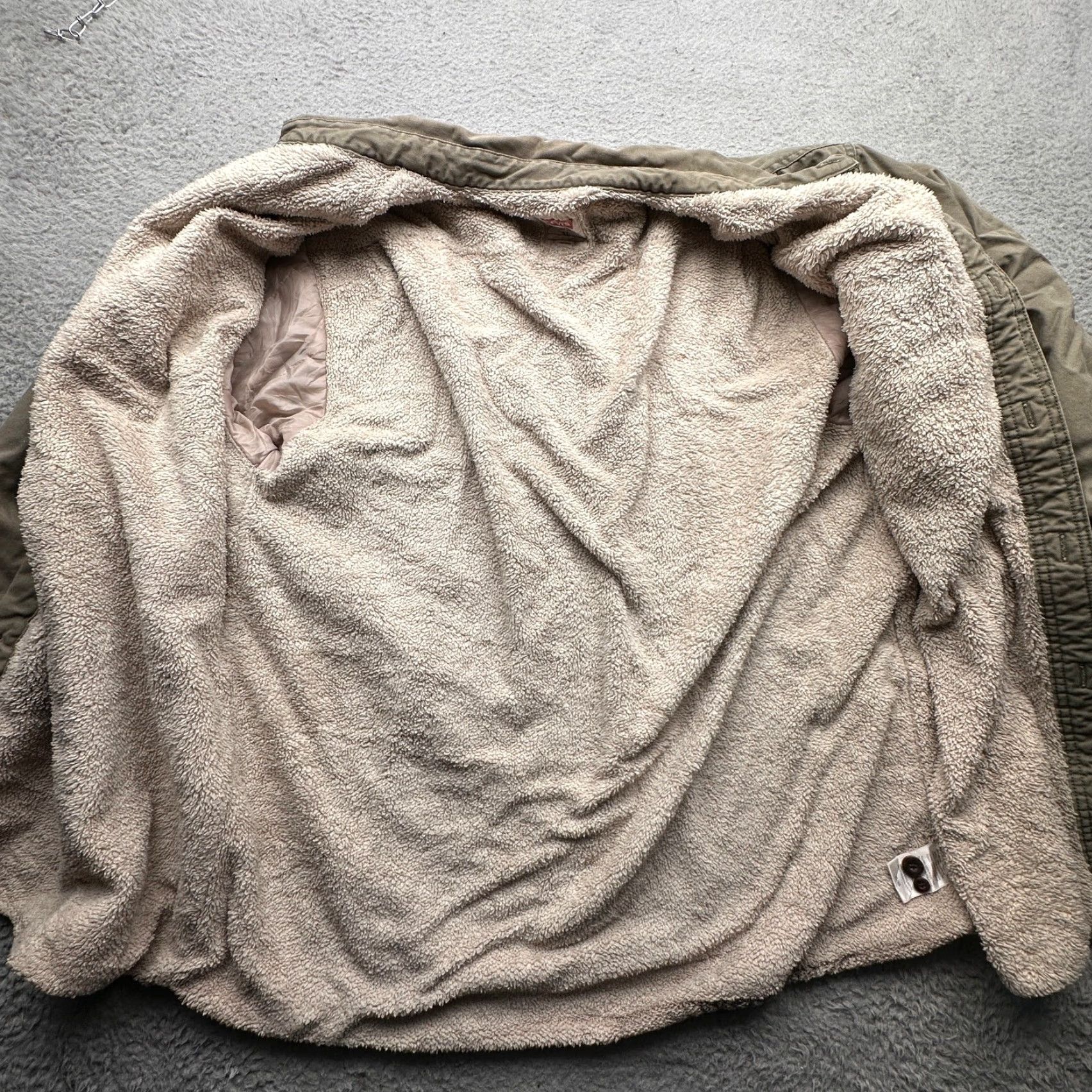 Levi's Levi's Button-Up Shacket Mens XL Long Sleeve Brown Twill Sherpa Pile Lined Button Up Shirt Size US XL / EU 56 / 4 - 7 Thumbnail