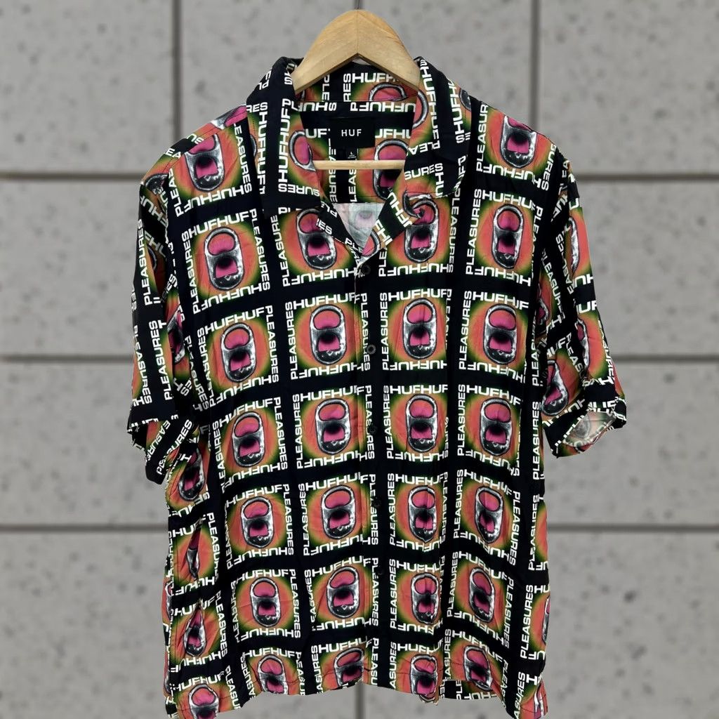 Huf HUF x Pleasures Pop Top Rayon Woven Shirt Multicolor Men's L Slim? Size US L / EU 52-54 / 3 - 1 Thumbnail