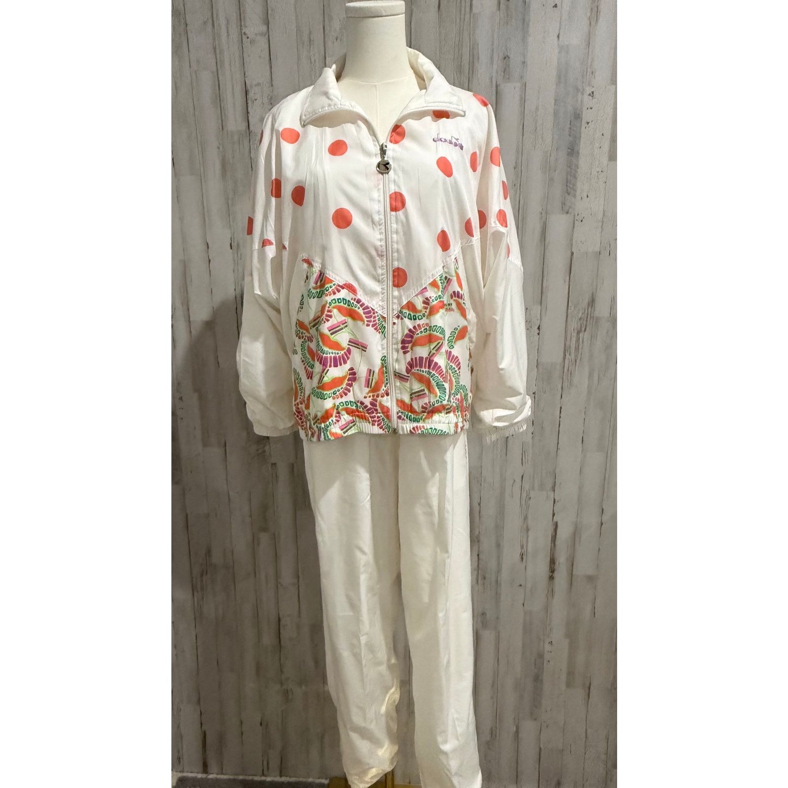 Diadora Diadora Tracksuit Set Womens Size Small White Coral Size 26" / US 2 / IT 38 - 2 Thumbnail