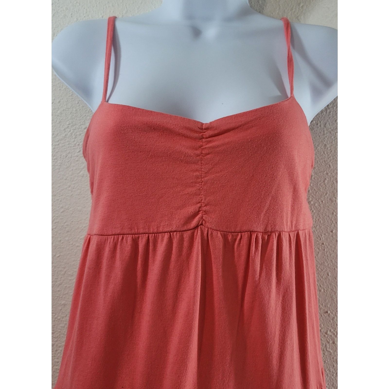 Old Navy Old Navy Coral Orange Spaghetti Strap A Line Mini Dress XS Size XS / US 0-2 / IT 36-38 - 2 Thumbnail