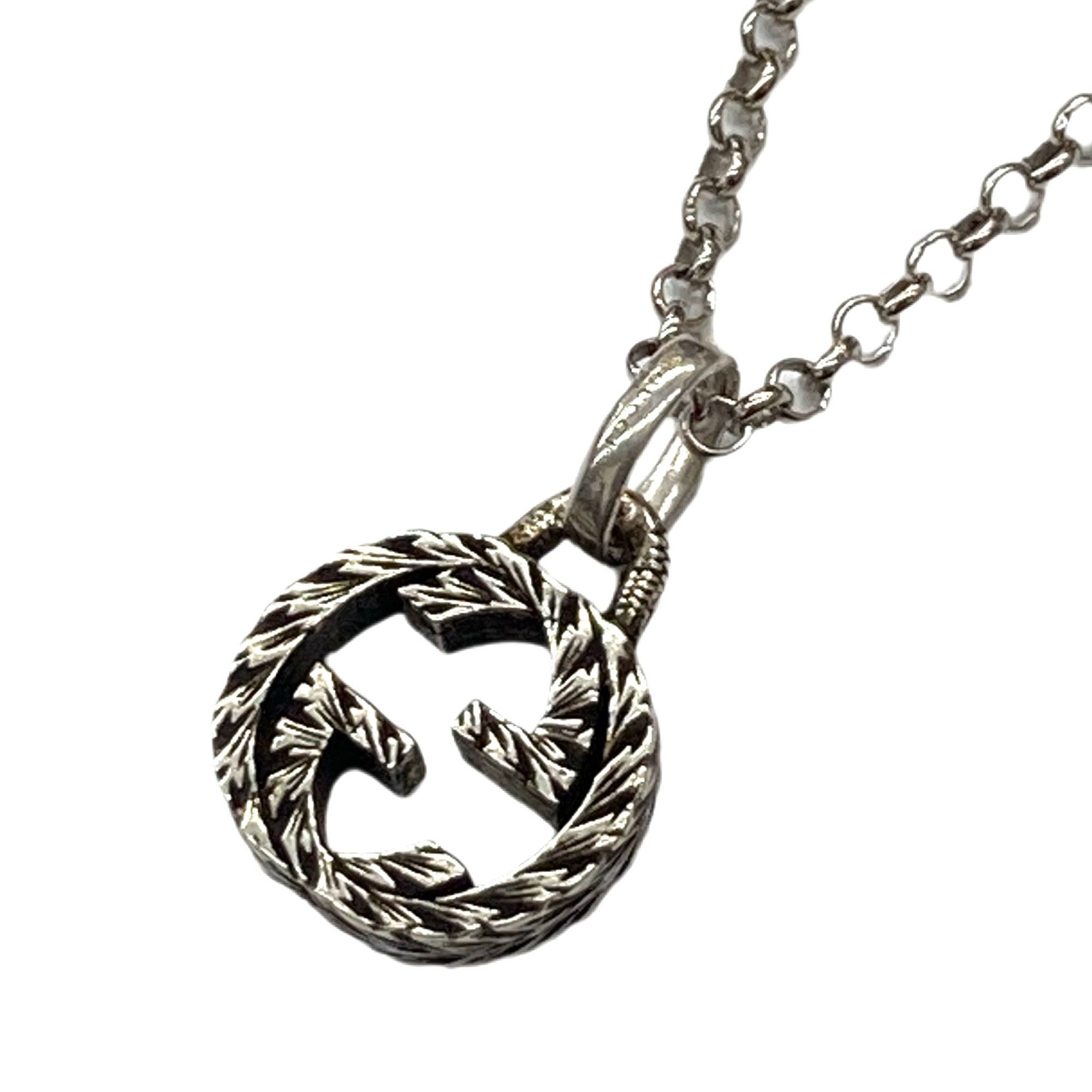image of Gucci Necklace Interlocking G Silver925 455535 Pendant Ladies, Women's