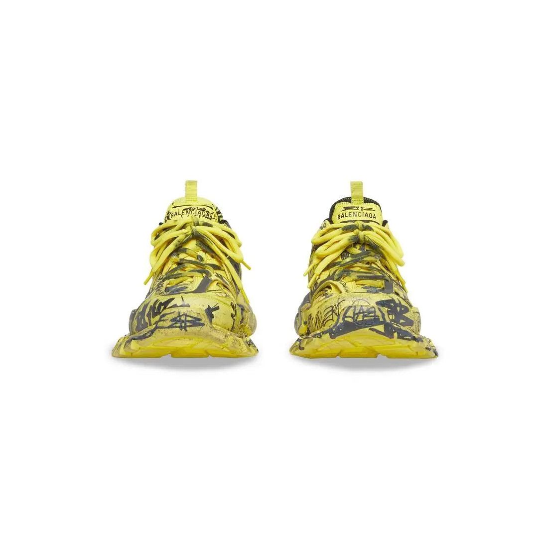 Balenciaga o1la1rc1a0625 Track Graffiti Sneakers in Yellow/Black Size US 11 / EU 44 - 3 Thumbnail