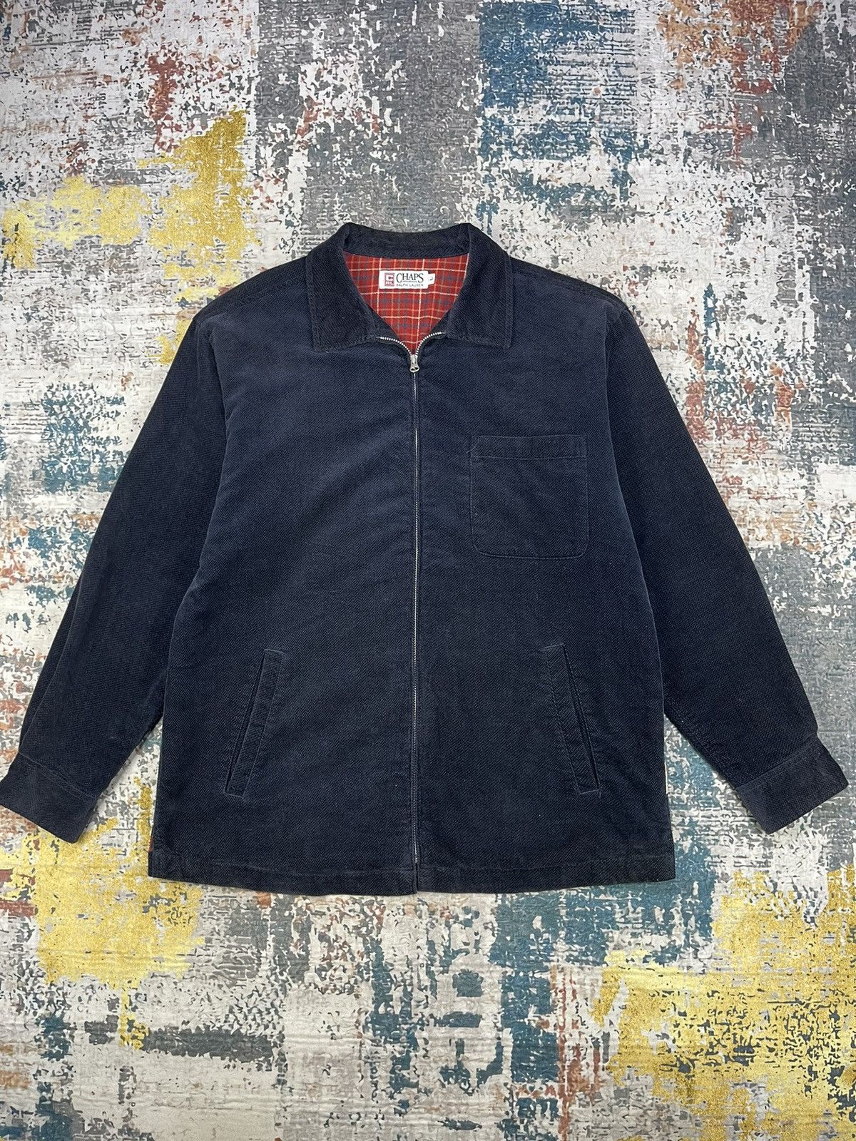 Chaps Ralph Lauren Chaps Navy Corduroy Zipper Cord Workshirt Size US L / EU 52-54 / 3 - 1 Thumbnail