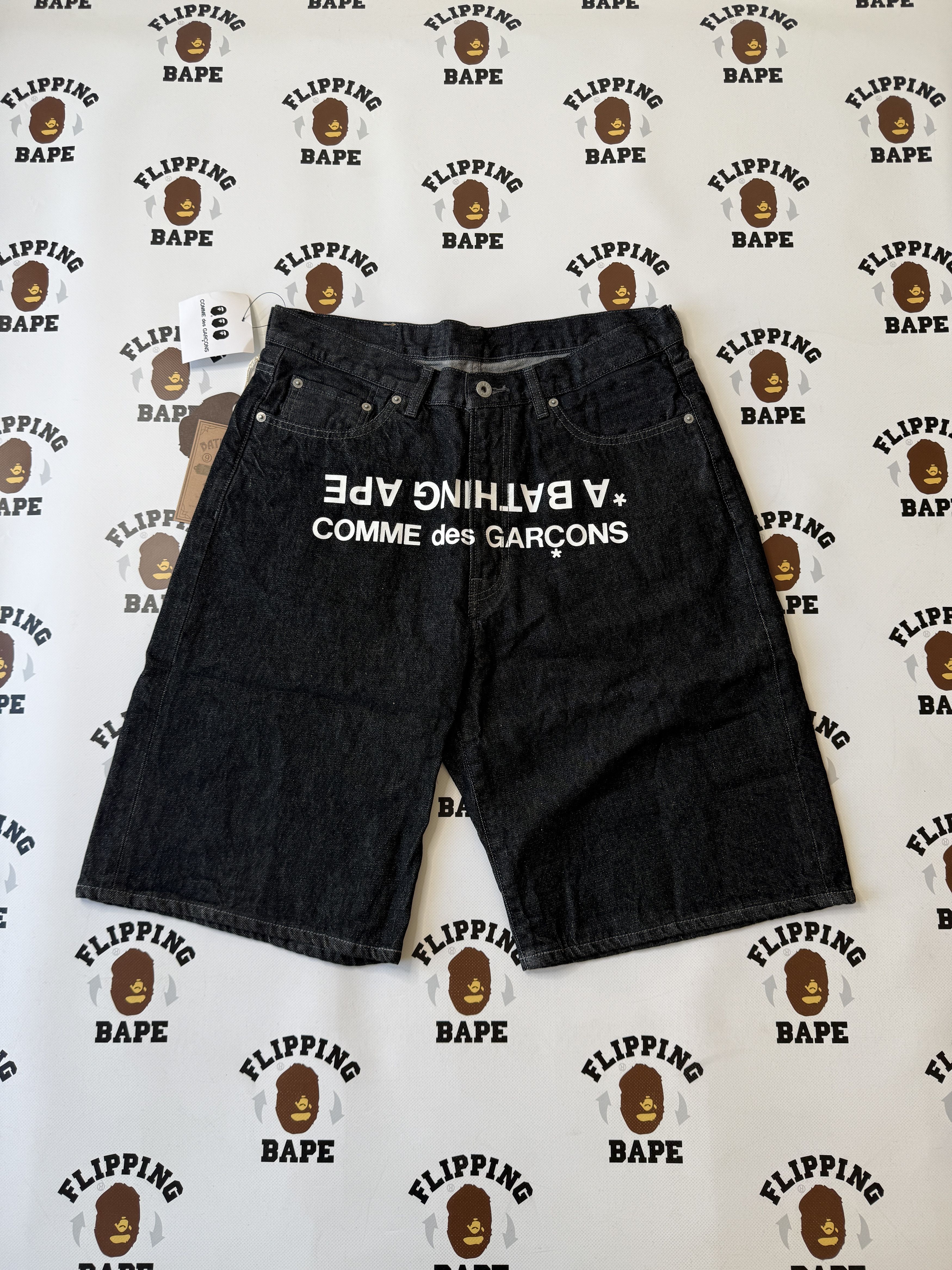 Bape × Comme des Garcons BAPE CDG OSAKA RELAXED FIT DENIM SHORTS (2026) Size US 34 / EU 50 - 1 Thumbnail