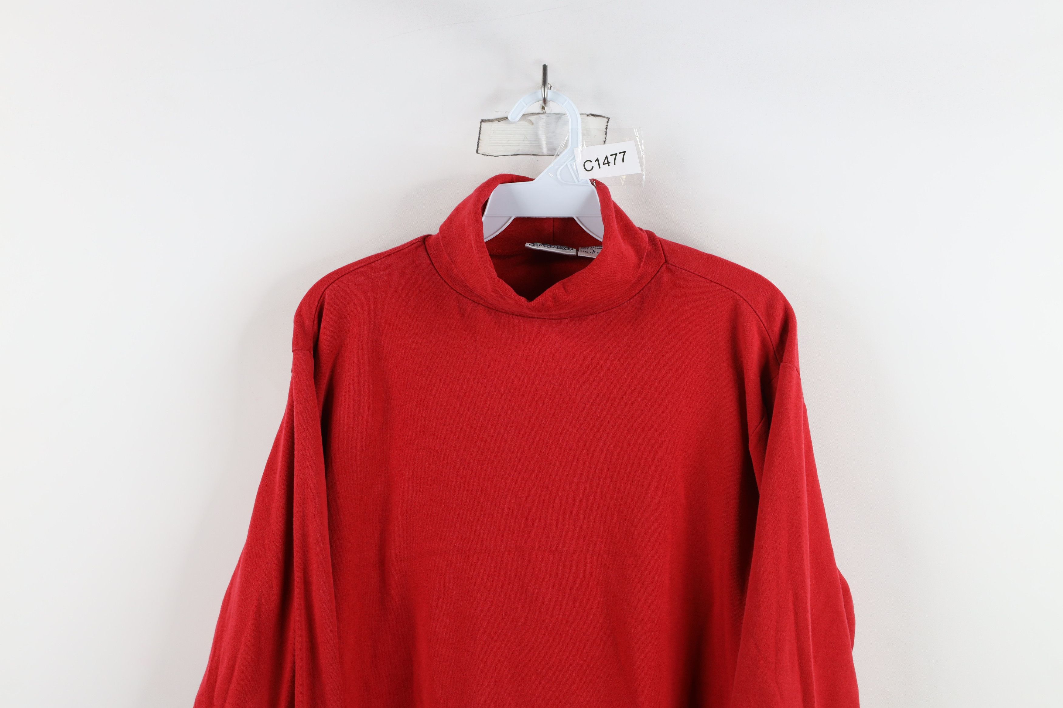 Vintage Vintage 90s Streetwear Blank Long Sleeve Turtleneck T-Shirt Size L / US 10 / IT 46 - 2 Thumbnail
