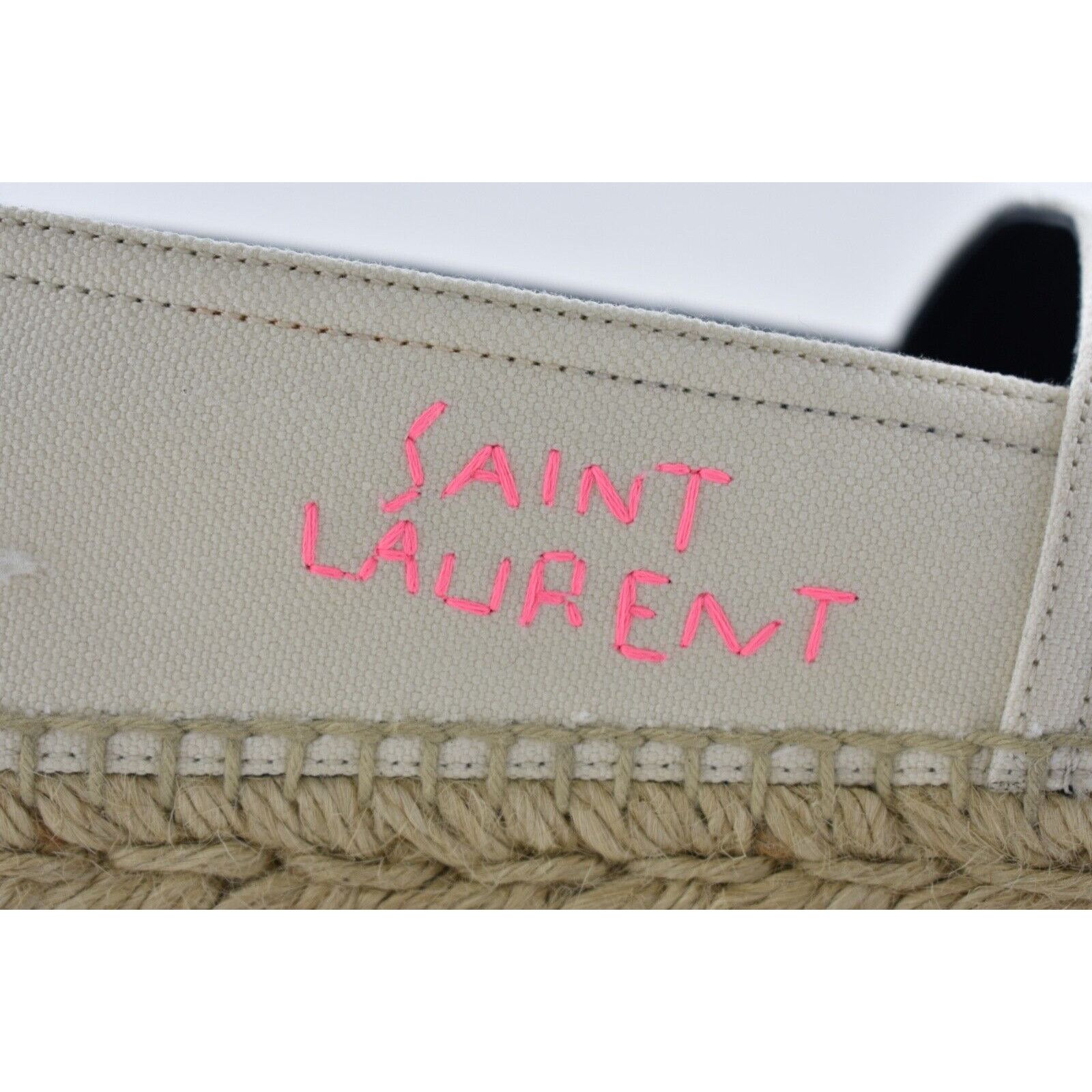 Yves Saint Laurent Saint Laurent YSL Panna Canvas Pink Logo Embroidered Size US 10 / IT 40 - 4 Thumbnail