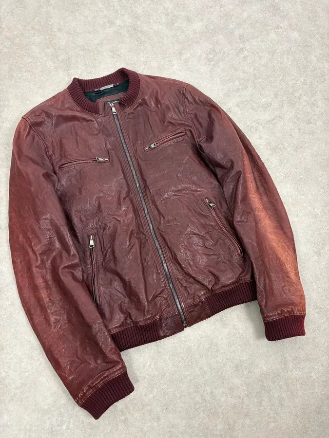 Dolce & Gabbana AW2011 Dolce & Gabbana Bordeaux Red Leather Jacket Size US L / EU 52-54 / 3 - 5 Thumbnail