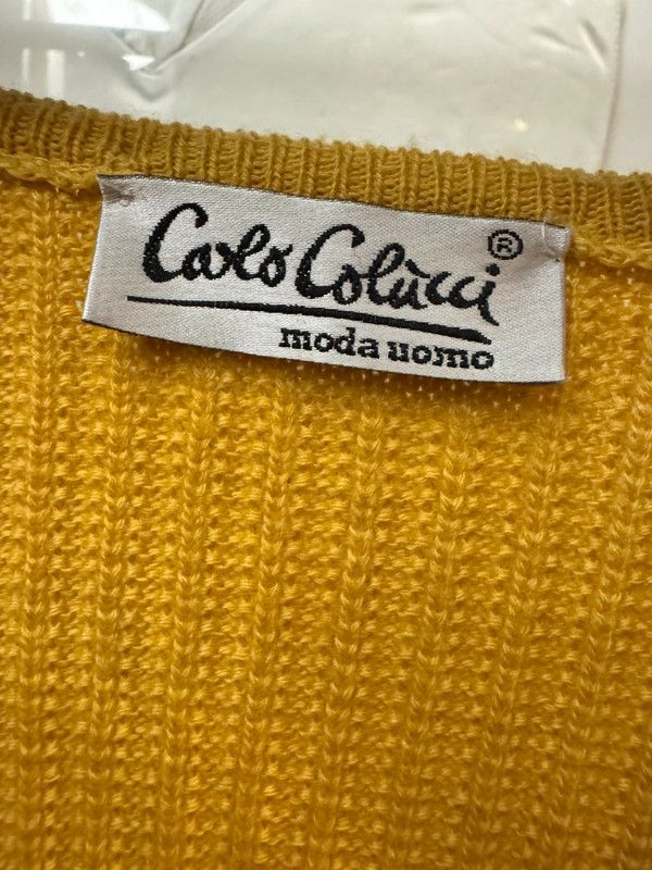 Carlo Colucci × Vintage Vintage Carlo Colucci Wool Vest Yellow Pattern XL Size US XL / EU 56 / 4 - 3 Thumbnail
