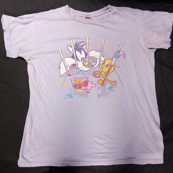 Vintage × Warner Bros Vintage Looney Tunes Tweety Sylvester T-Shirt Size ONE SIZE - 2 Thumbnail