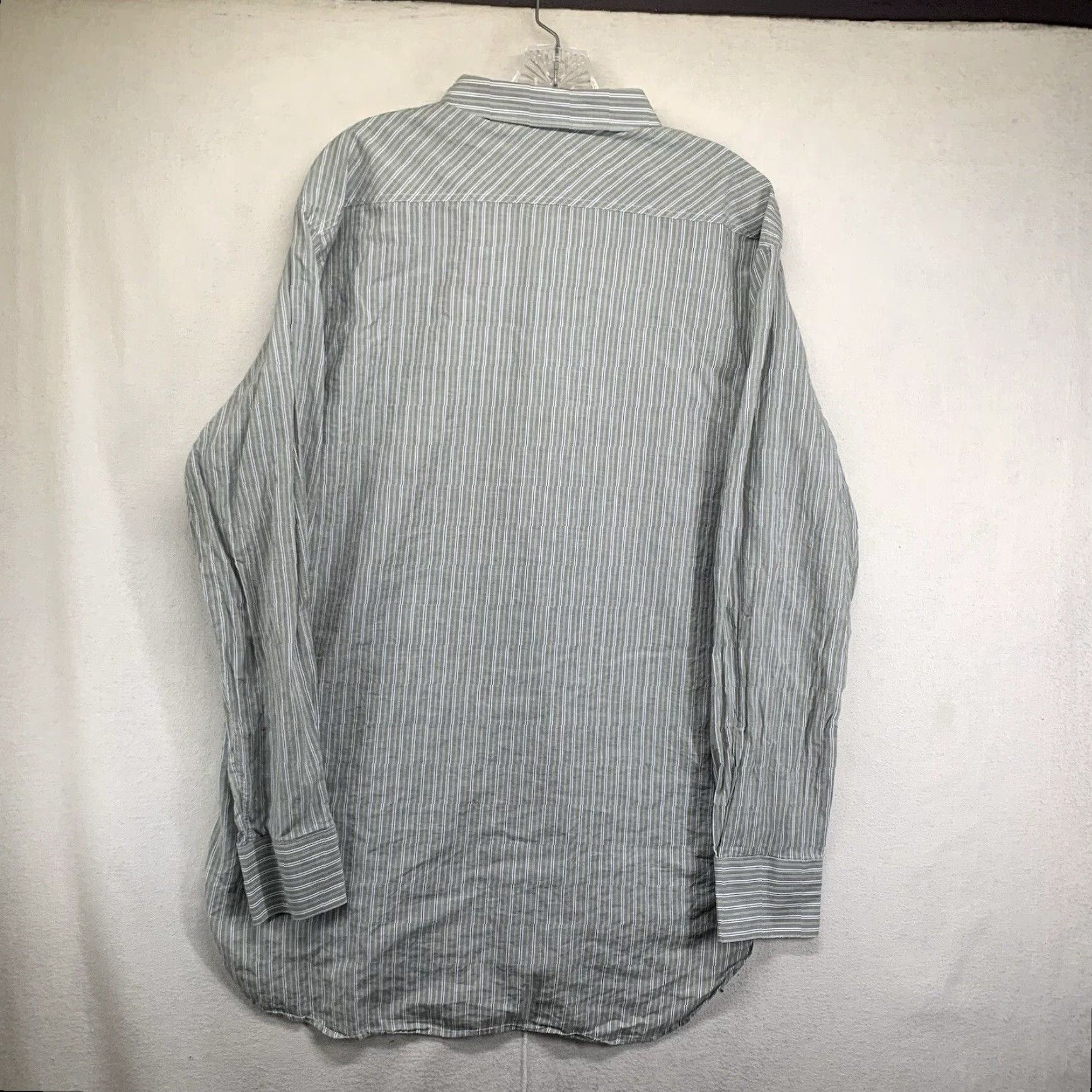 Billy Reid BILLY REID Sage Green Striped Button-Up Shirt XL Mens Lightweight Cotton Casual Classic Size US XL / EU 56 / 4 - 2 Thumbnail