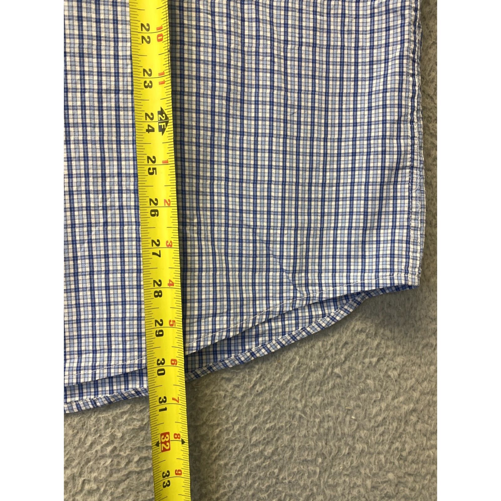 Izod IZOD Dress Shirt Men Blue Check Long Sleeve Button-Down Regular Fit XL 103-33 / 10333 Mens Shirt Size 46R - 7 Thumbnail