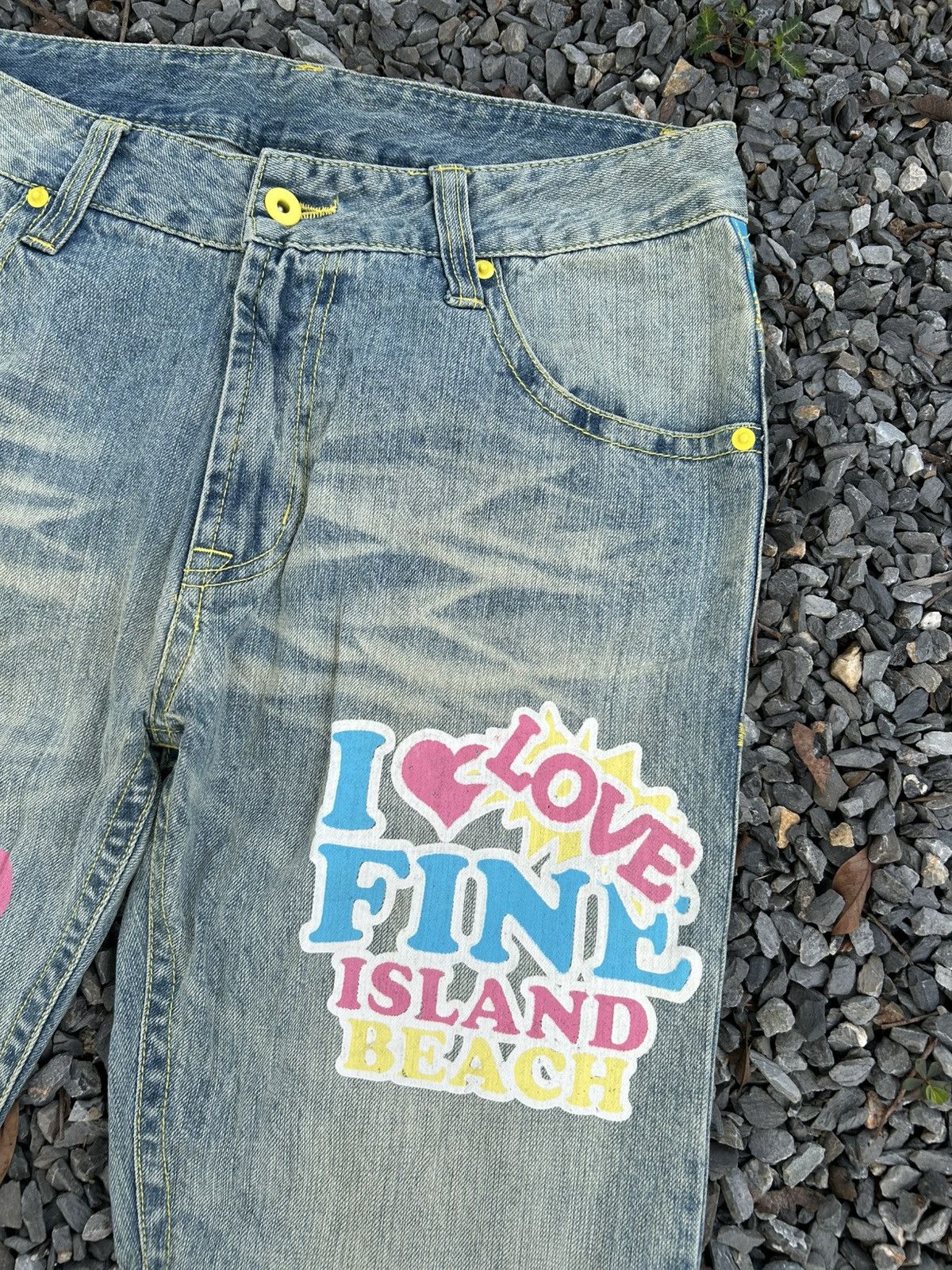 Kapital CLONE DEVGRU DAICOCK LOVE PEACE SURF BEACH DENIM JEANS RARE🎌 Size US 32 / EU 48 - 7 Thumbnail