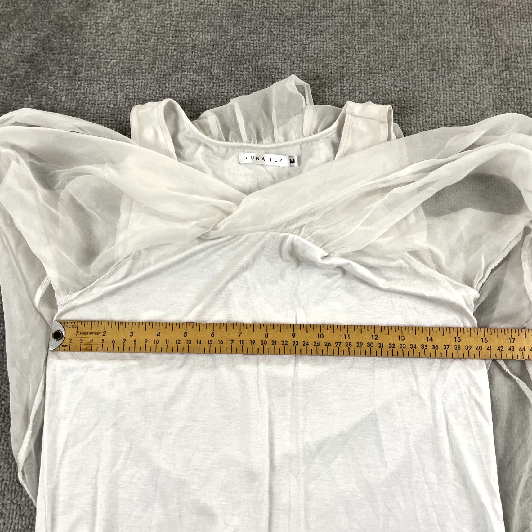 Vintage LUNA LUZ Women's Blouse Medium White Silk Sleeveless Halter Round Neck Casual Classic Size M / US 6-8 / IT 42-44 - 7 Thumbnail