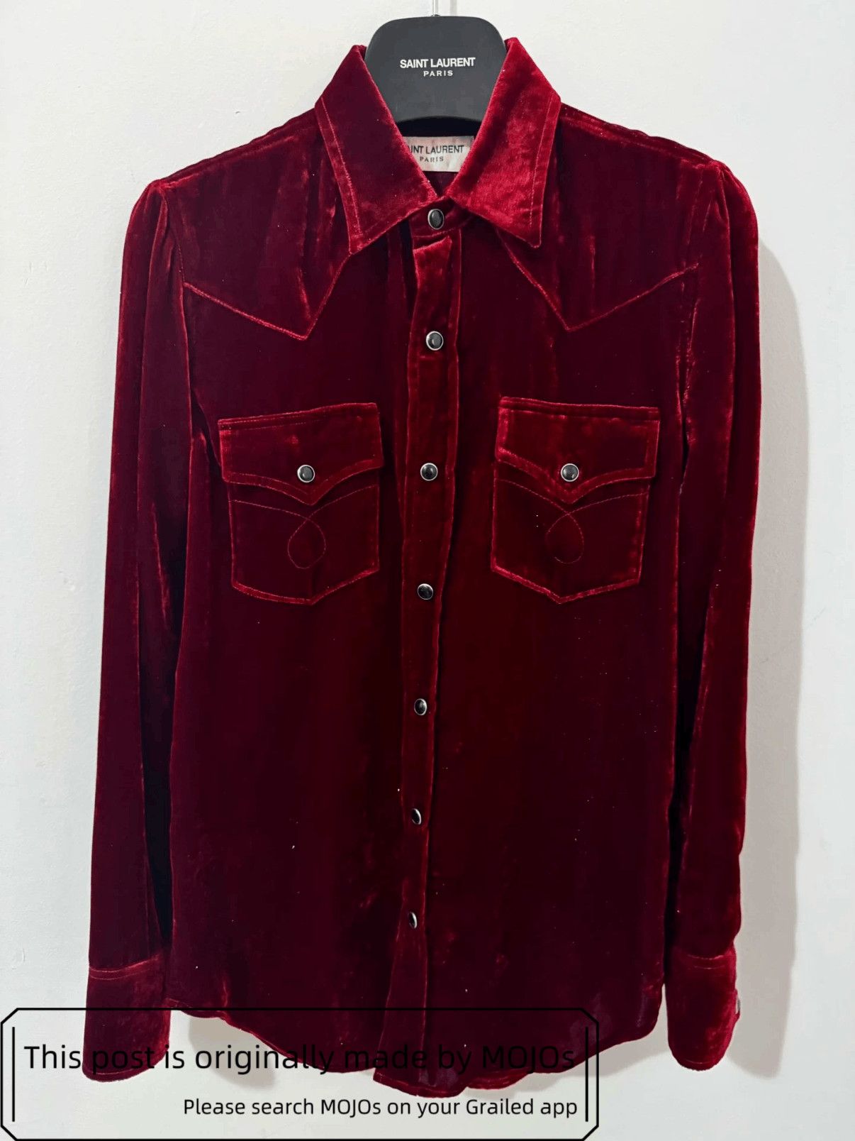 Saint Laurent Paris Saint Laurent Paris 16AW Velvet Western Shirt mojos1718 Size US S / EU 44-46 / 1 - 1 Thumbnail