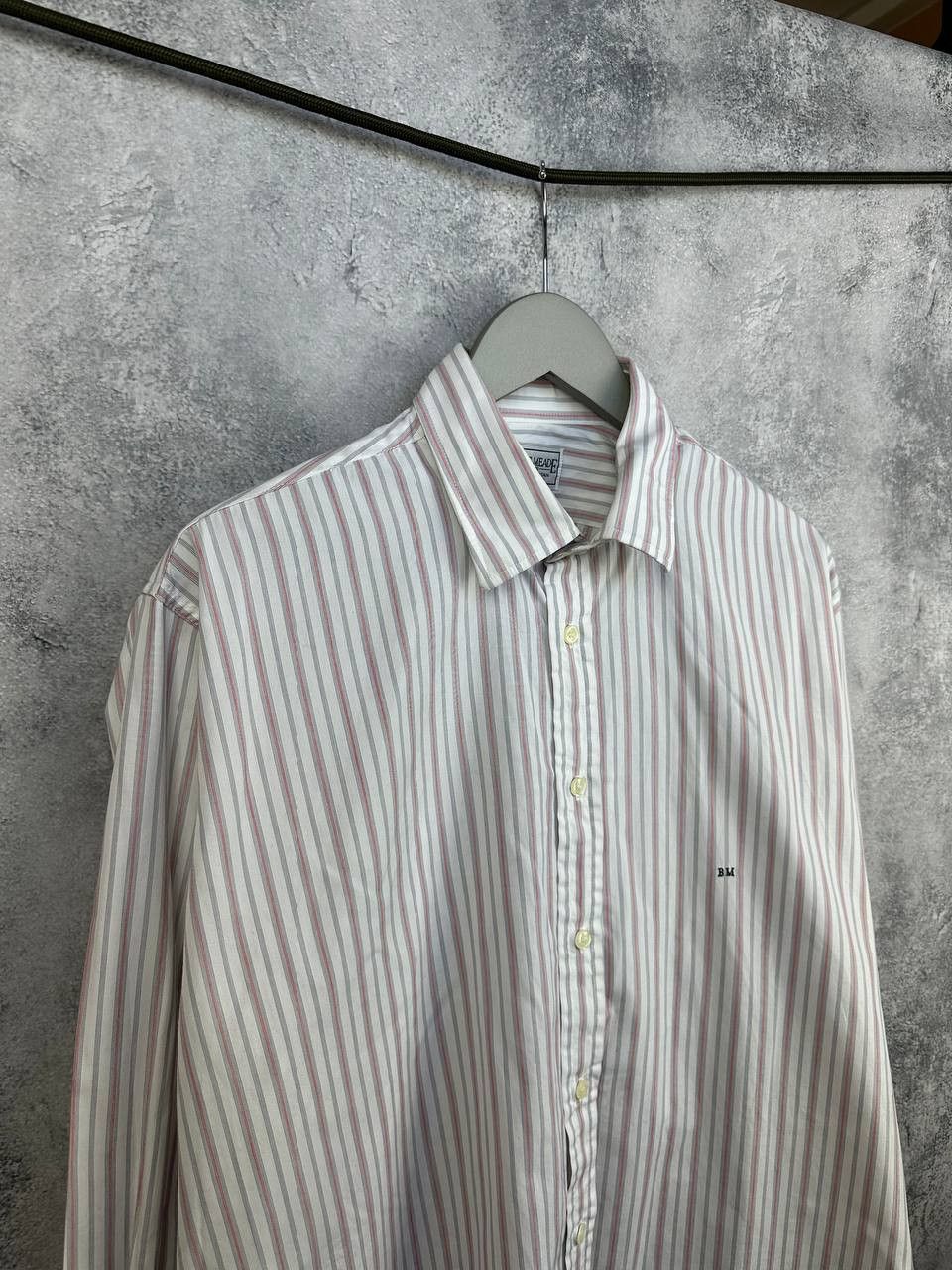 Designer James Meade Striped Dress Shirt LS Button Up Made in Britain Size US XL / EU 56 / 4 - 3 Thumbnail