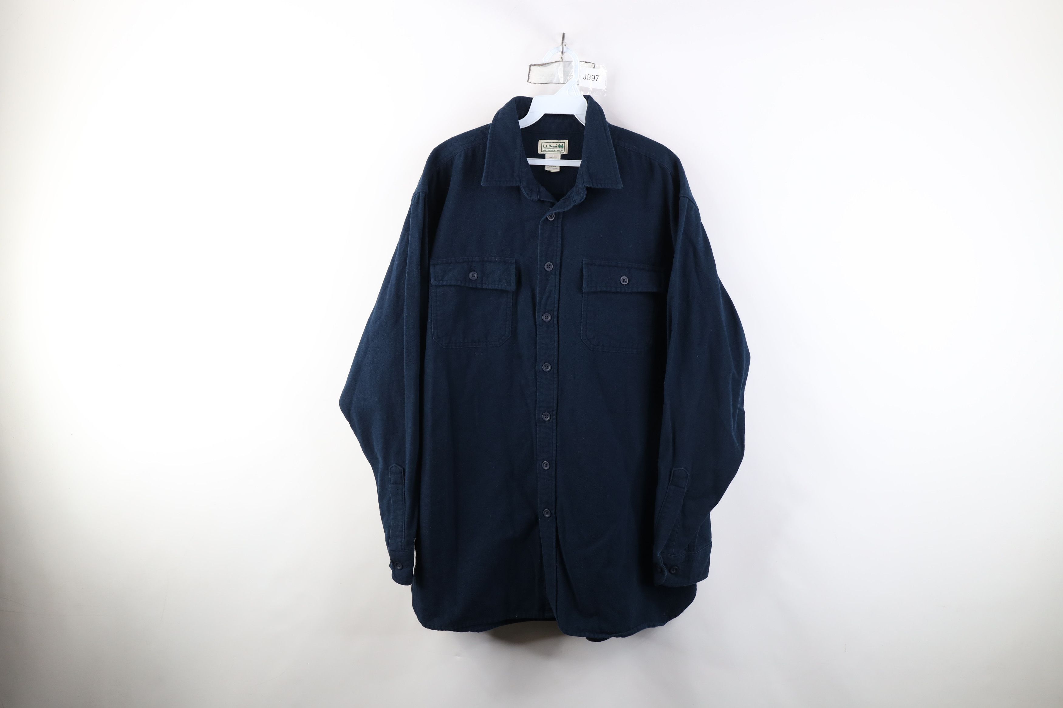 L.L. Bean Vintage 90s LL Bean Heavyweight Chamois Cloth Button Shirt Size US XL / EU 56 / 4 - 1 Thumbnail