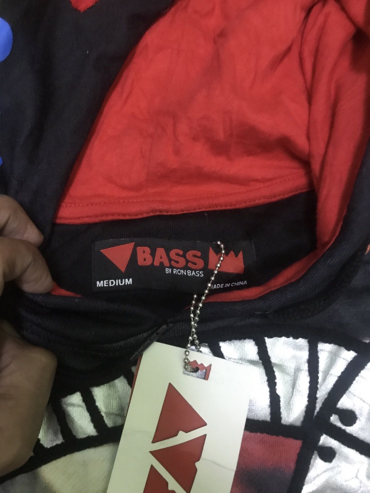 Bass By Ron Bass × Vintage Bass by ron bass men's colourful black&red hoodie jacket Size US M / EU 48-50 / 2 - 10 Thumbnail