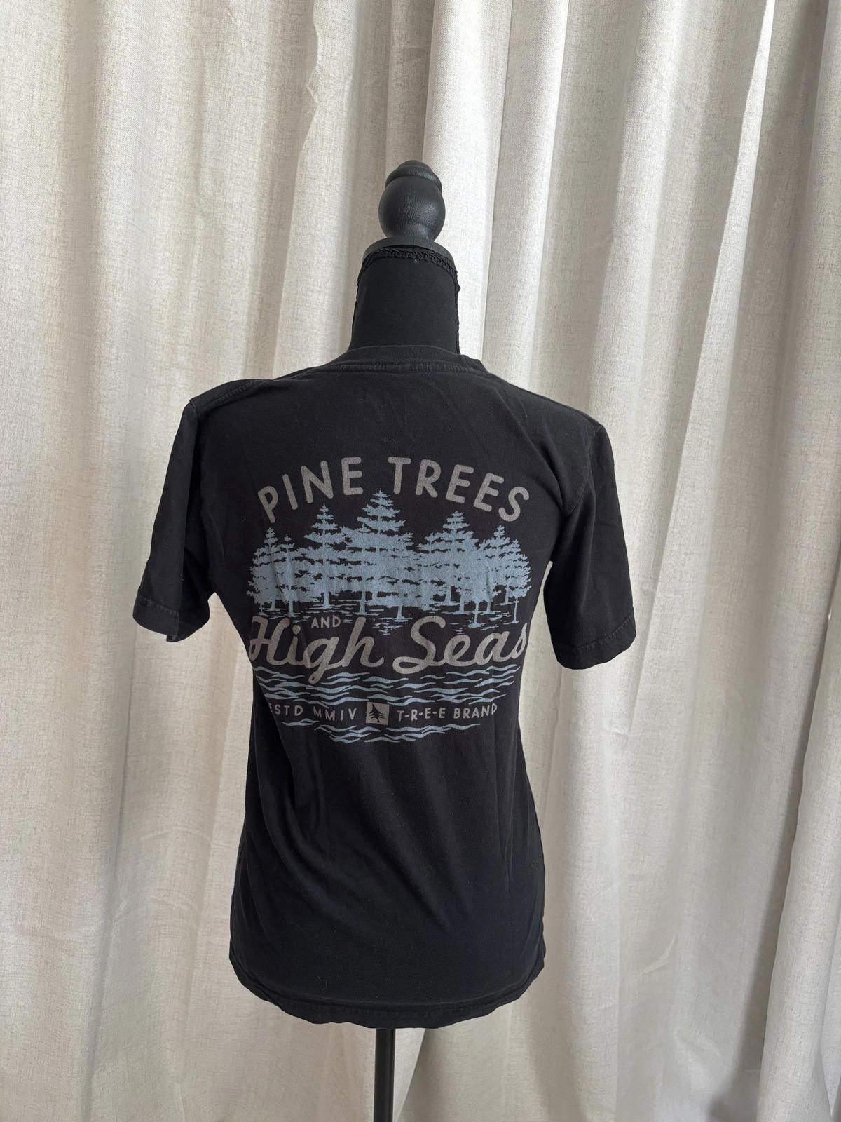 Other Graphic Pocket T-Shirt with Pine Trees & High Seas Design Size US S / EU 44-46 / 1 - 3 Thumbnail