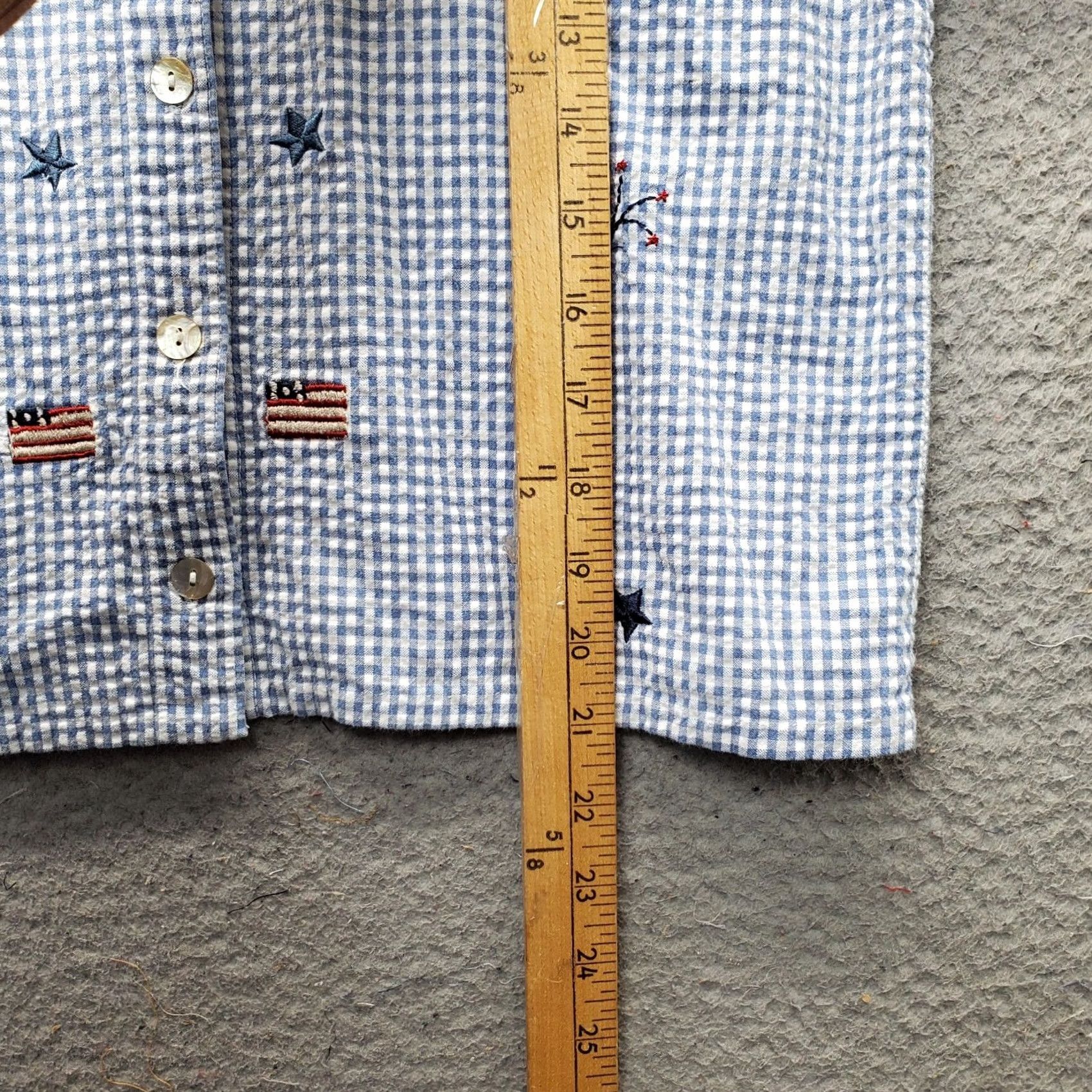 Vintage VINTAGE Teddi Shirt Womens PS Multi Embroidered Patriotic Button-Up Seersucker Shirt Size S / US 4 / IT 40 - 3 Thumbnail