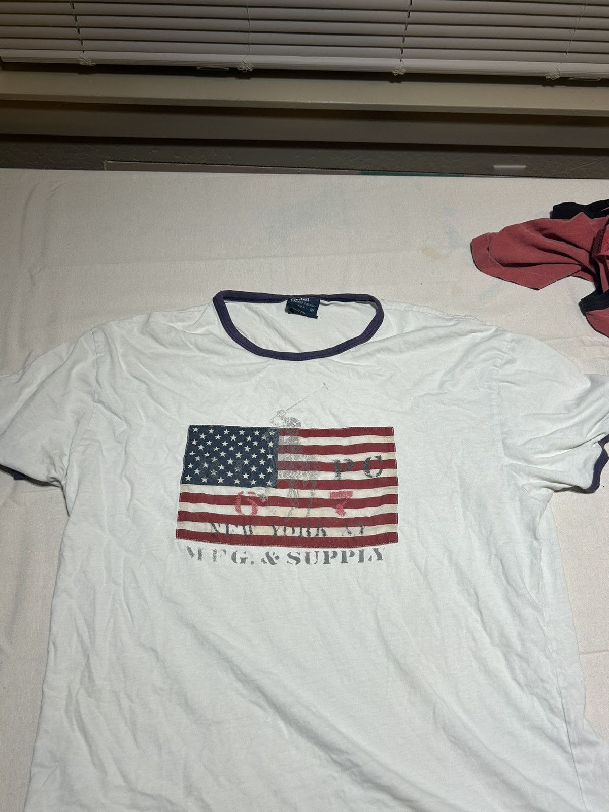 Polo Ralph Lauren 90s Vintage White USA-MFG Supply- Polo Tee Size US M / EU 48-50 / 2 - 1 Thumbnail