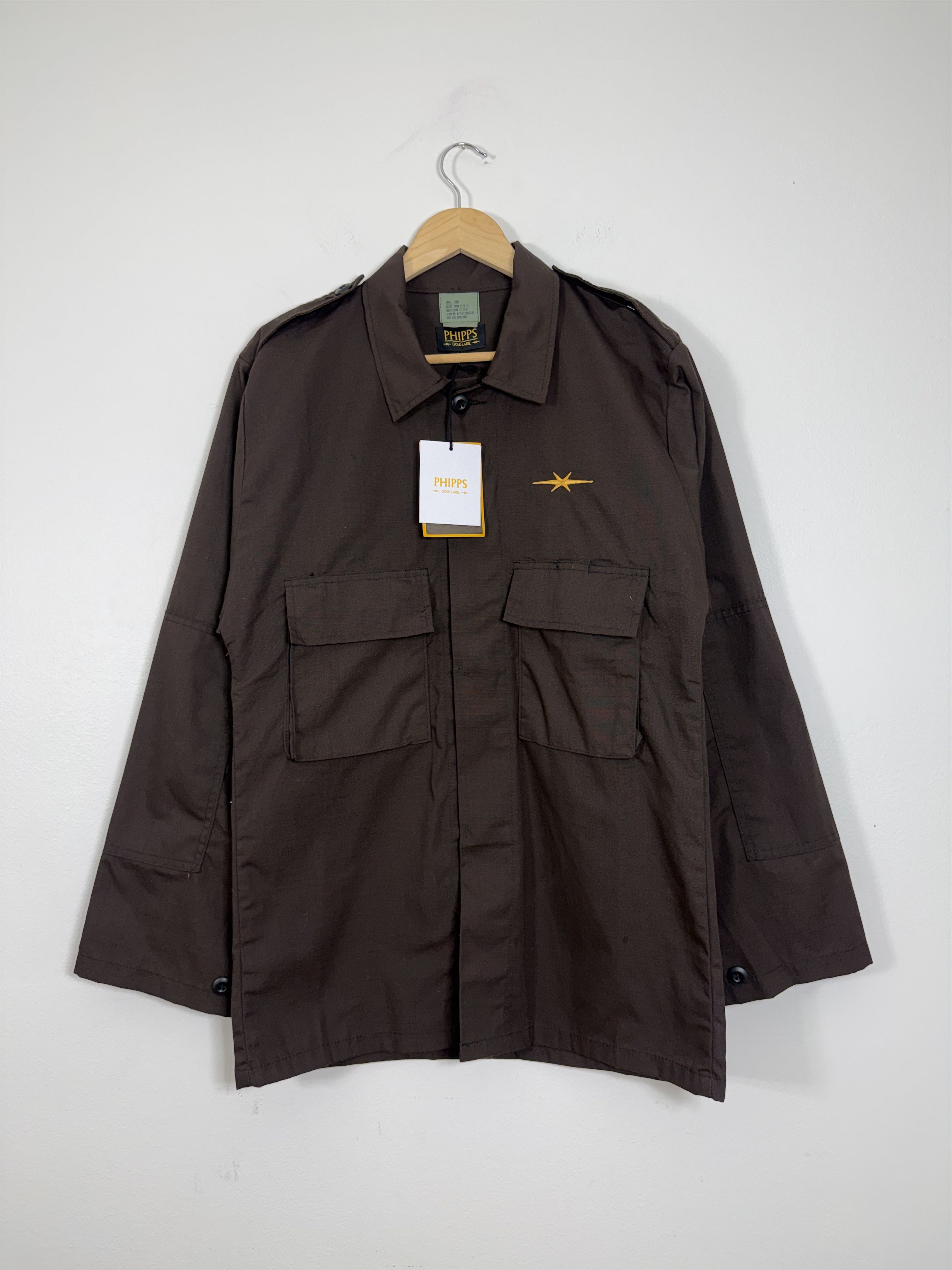 Phipps Gold Label Vintage Dark Brown Military Jacket Size US S / EU 44-46 / 1 - 2 Thumbnail