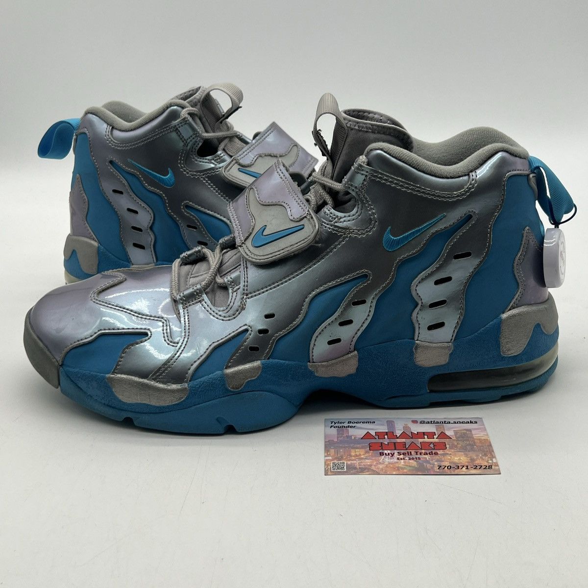 image of Nike Air Dt Max 96 Deion Sanders Shoes in Silver, Men's (Size 13)