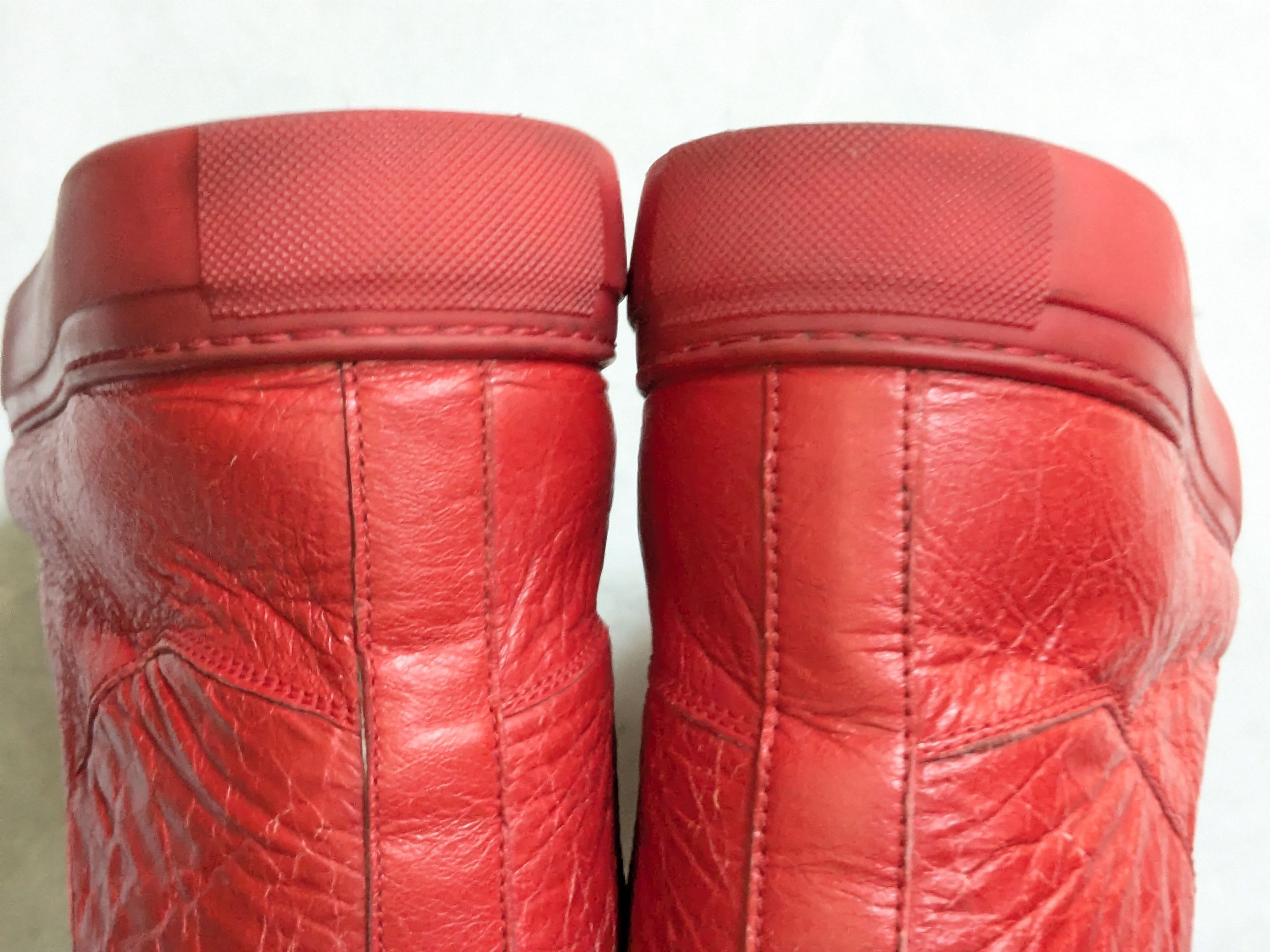 Balenciaga Balenciaga Arena Sneakers Red 12 High Top Leather Size US 12 / EU 45 - 13 Thumbnail