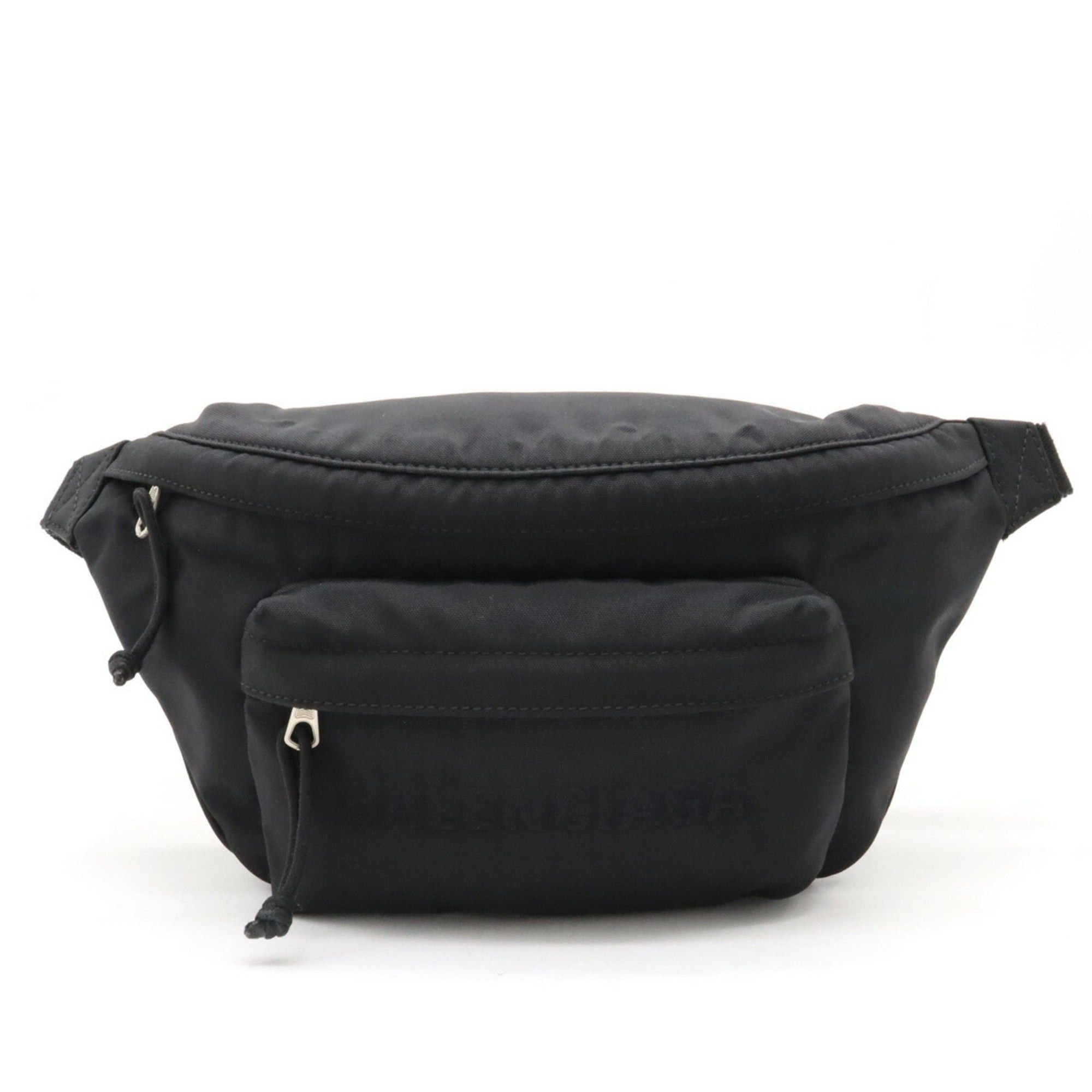image of Balenciaga Wheel Belt Bag Waist Pouch Body Hip Nylon Canvas Black 552770, Women's