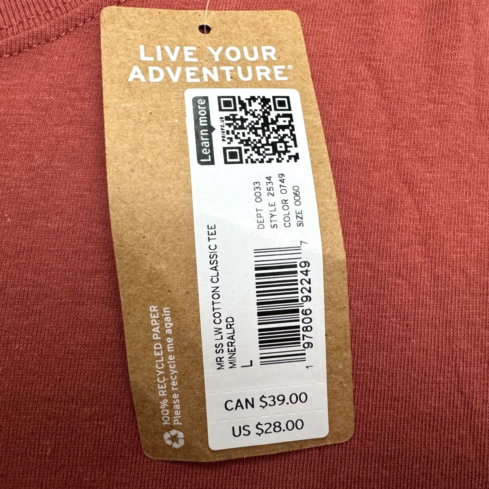 Eddie Bauer Eddie Bauer T-Shirt Mens Large Cotton Basic Crew Neck Red NWT Modern Classic Fit Short Sleeve Shirt Tee Regular Mens Red Cotton Basic Crew Tee NWT Size US L / EU 52-54 / 3 - 5 Thumbnail