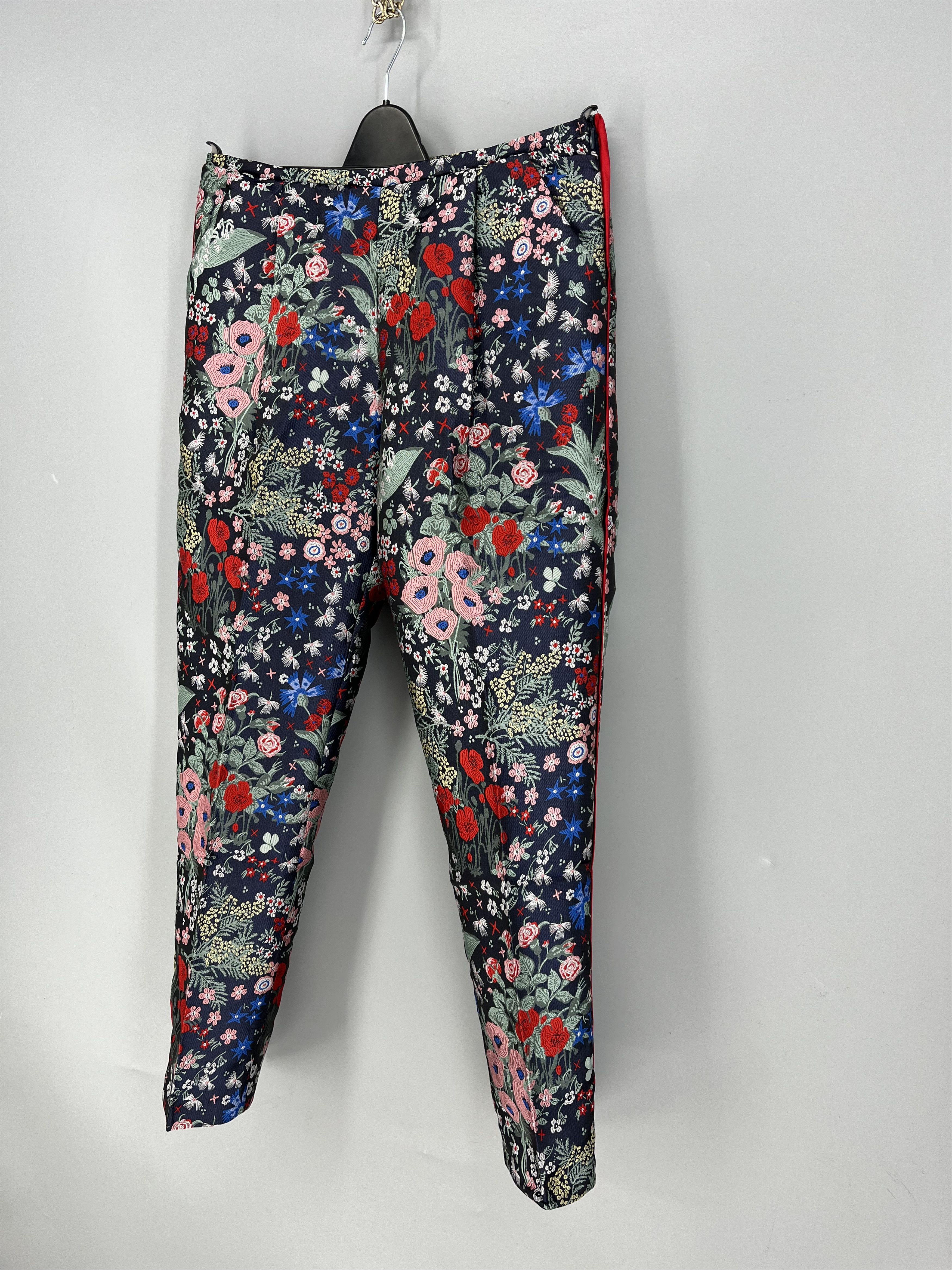 Vintage NEW SISTER JANE Floral Jacquard Trousers Size 30" / US 8 / IT 44 - 3 Thumbnail