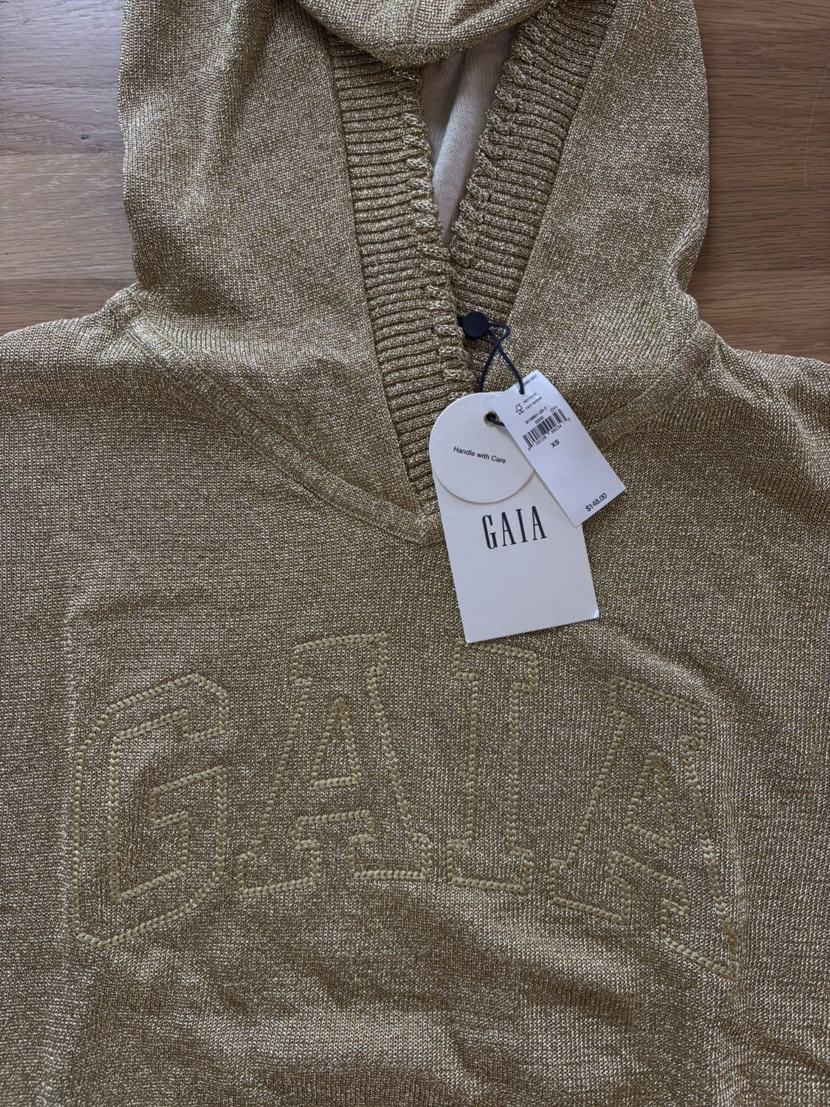Cult Gaia Gap x Cult Gaia Metallic Gold Logo Hoodie Size XS / US 0-2 / IT 36-38 - 6 Thumbnail