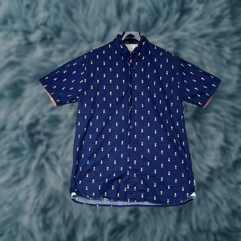 Vintage Trunks Surf and Swim Co. Shirt Blue Button-Up Tiki Luau Hula Pineapple Preppy Men L Size US L / EU 52-54 / 3 - 1 Thumbnail