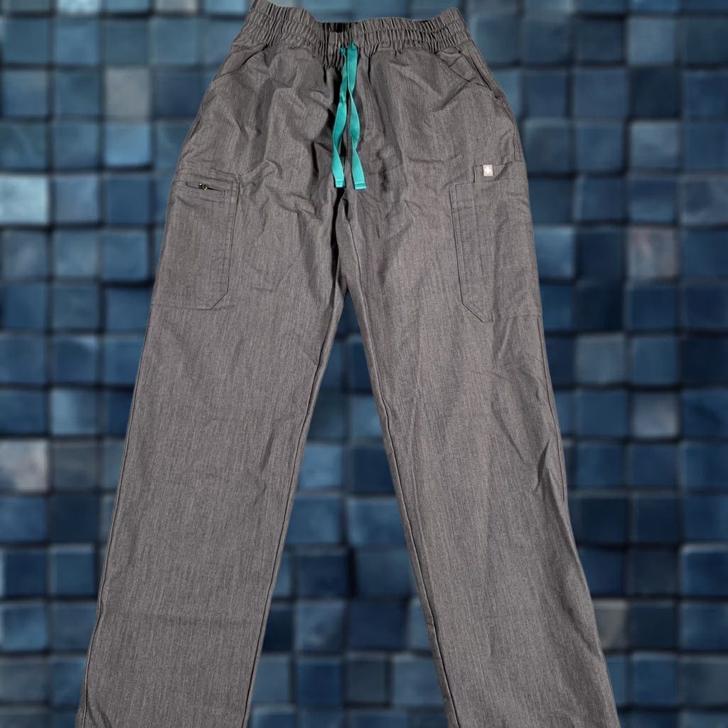 Vintage FIGS Scrub Pants Womens XS Gray Technical Collection Drawstring Cargo Pockets Size 26" / US 2 / IT 38 - 1 Thumbnail