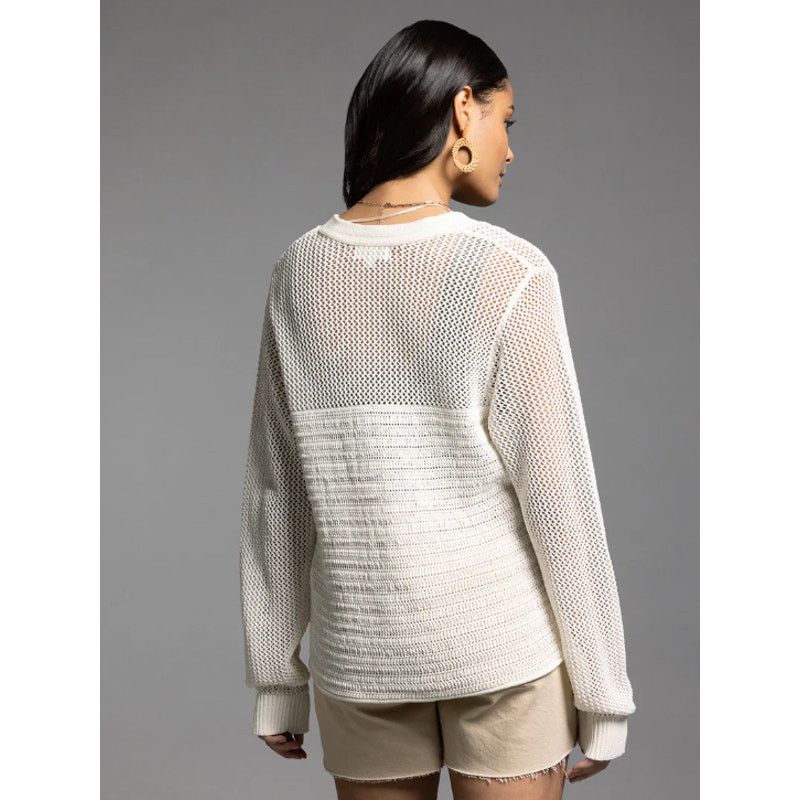 Other Weekend Los Angeles Iman Ivory Knit Button Down Cardigan Size L / US 10 / IT 46 - 2 Thumbnail