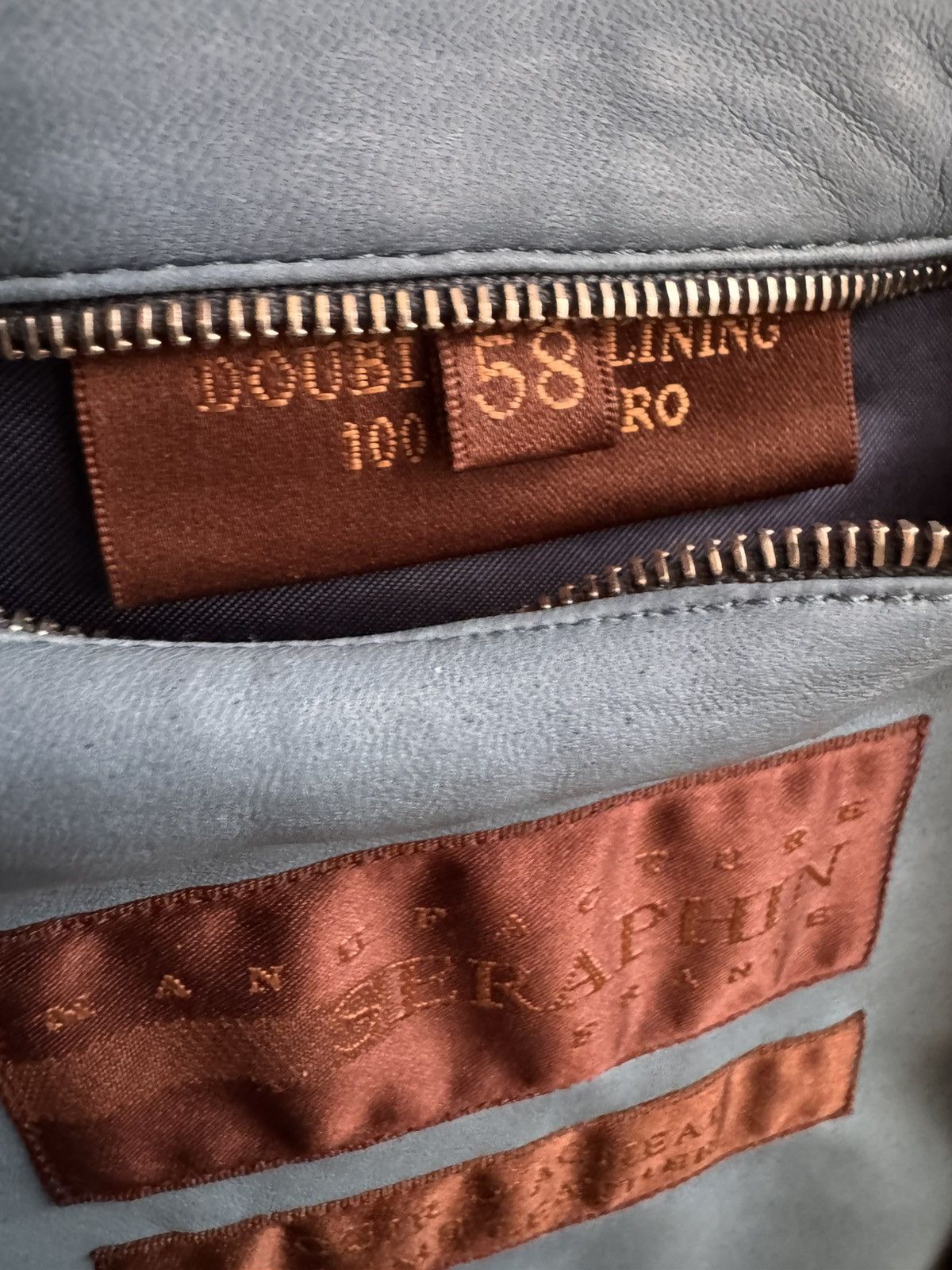SERAPHIN Seraphin Blue Suede Zip Utility Jacket Made in France Size US XL / EU 56 / 4 - 10 Thumbnail