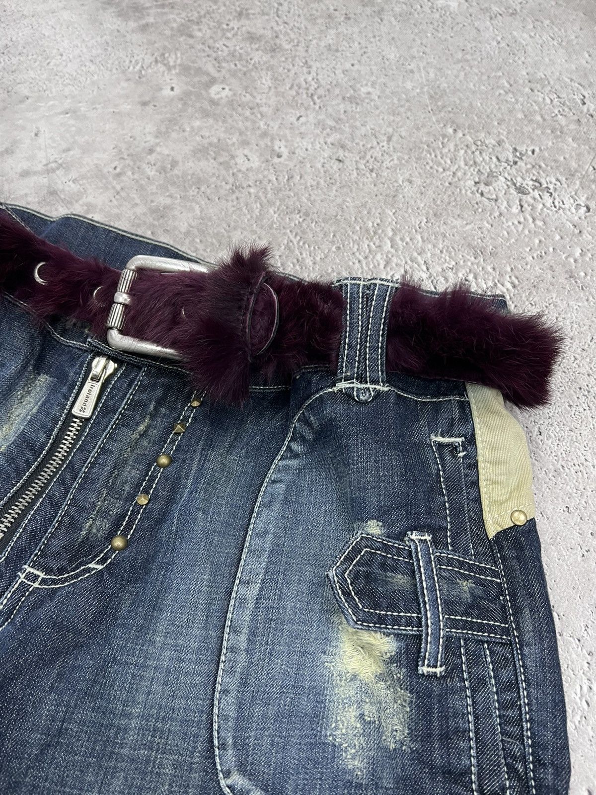 Hysteric Glamour × If Six Was Nine VINTAGE AVANT-GARDE GOTHIC LEATHER BELT RICK OWENS STYLE Size ONE SIZE - 4 Thumbnail