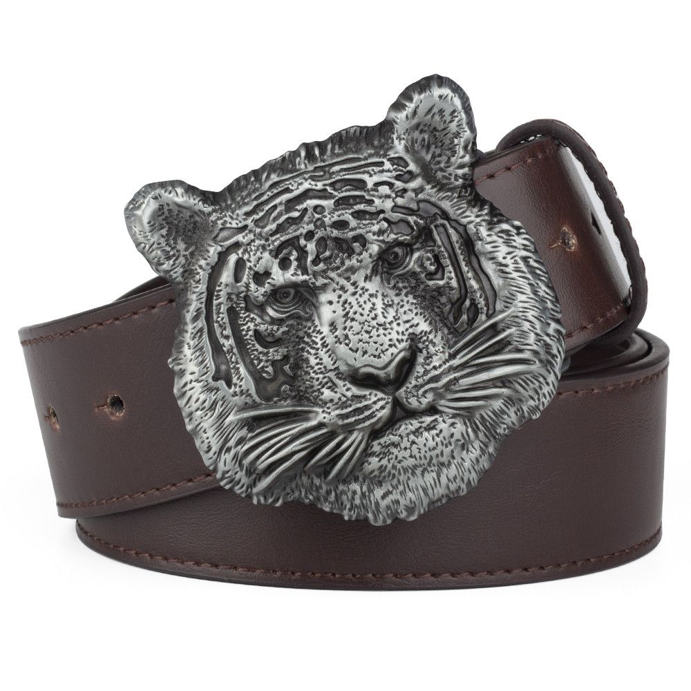 Designer Tiger Crazy Vintage Belt Riveted Belts Menswear Accessories Size ONE SIZE - 5 Thumbnail