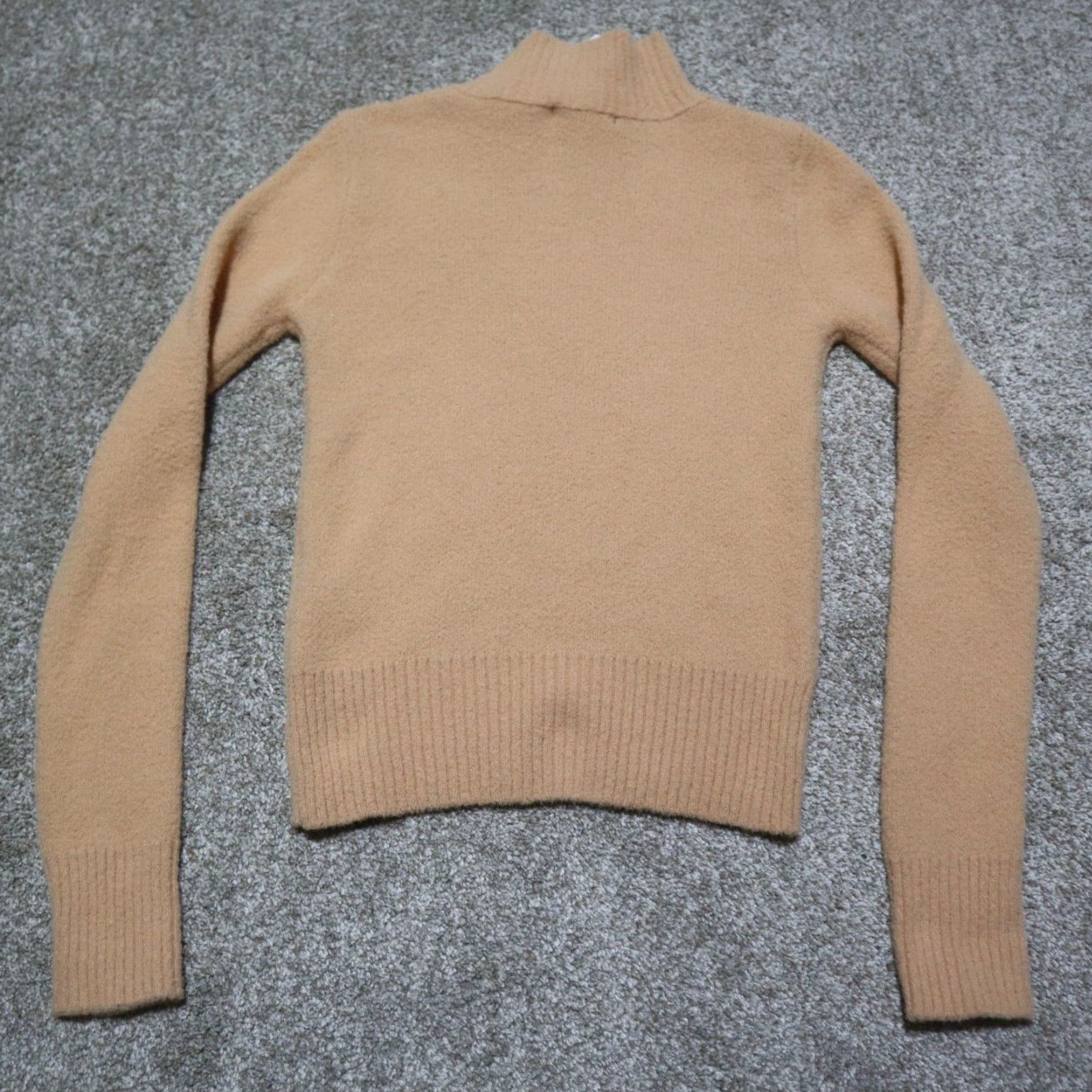 Forever 21 FOREVER 21 Sweater Womens S Orange Mock Neck Fuzzy Pullover Knit Slim Lightweight Size S / US 4 / IT 40 - 8 Thumbnail