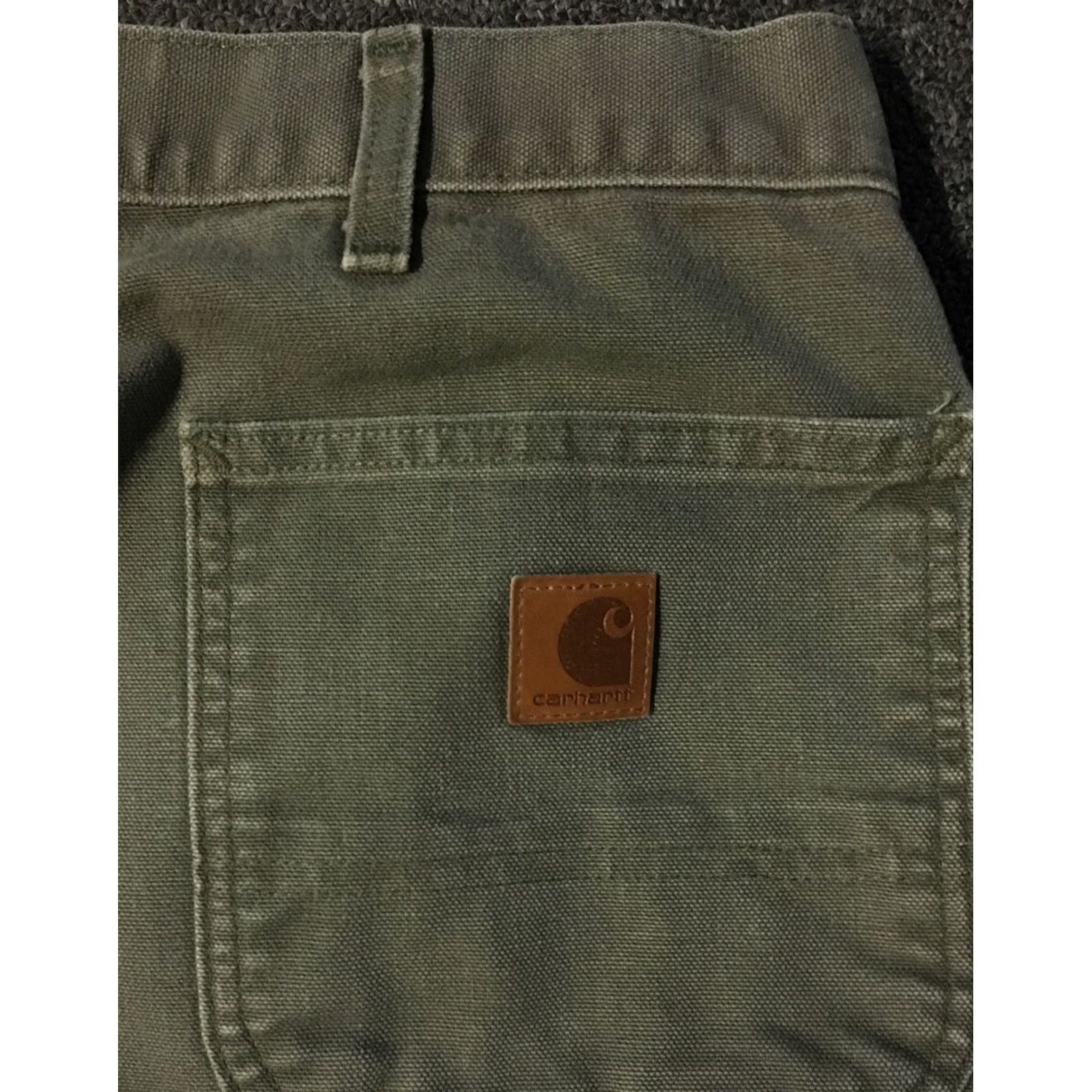 Carhartt VINTAGE Carhartt B11 MOS Faded Distressed Pants 40/34 Grunge Biker Punk Skate Work 90s Mens Pants Green 40 34 Cargo Distressed 90s Carhartt Mens Size US 40 / EU 56 - 3 Thumbnail