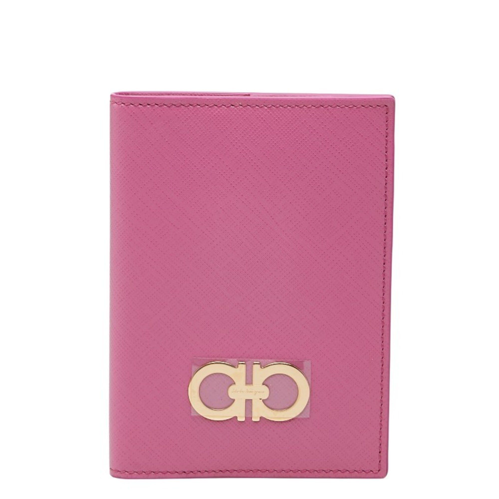 Salvatore Ferragamo Salvatore Ferragamo Gancini Passport Case, Business Card Holder/Card Pink Leather, Women's. Size ONE SIZE - 1 Thumbnail