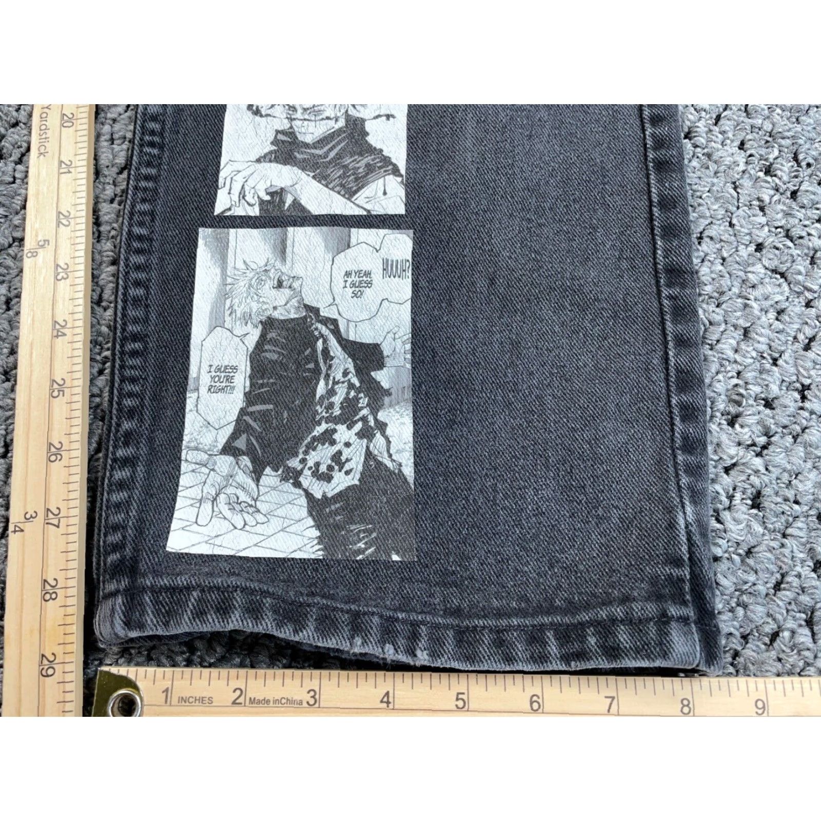 Lee VINTAGE Lee Men's Jeans 35x29 Relaxed Fit Cotton Denim Black Anime Jujutsu Kaisen Retro 90s Size US 35 - 6 Thumbnail