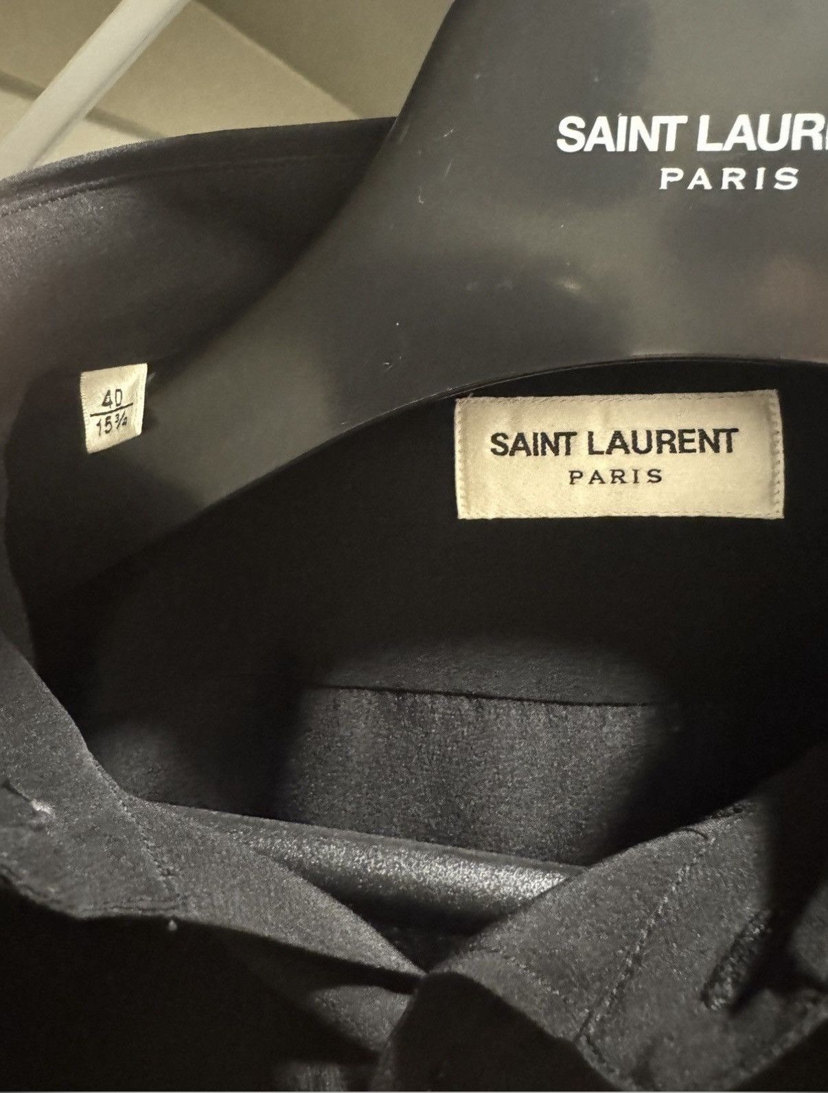 Saint Laurent Paris F/W 14’ Saint Laurent Black Silk Shirt Size US M / EU 48-50 / 2 - 3 Thumbnail
