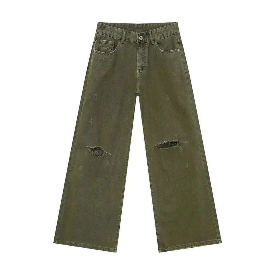 Japanese Brand Retro ripped straight leg jeans Size US 32 / EU 48 - 6 Thumbnail